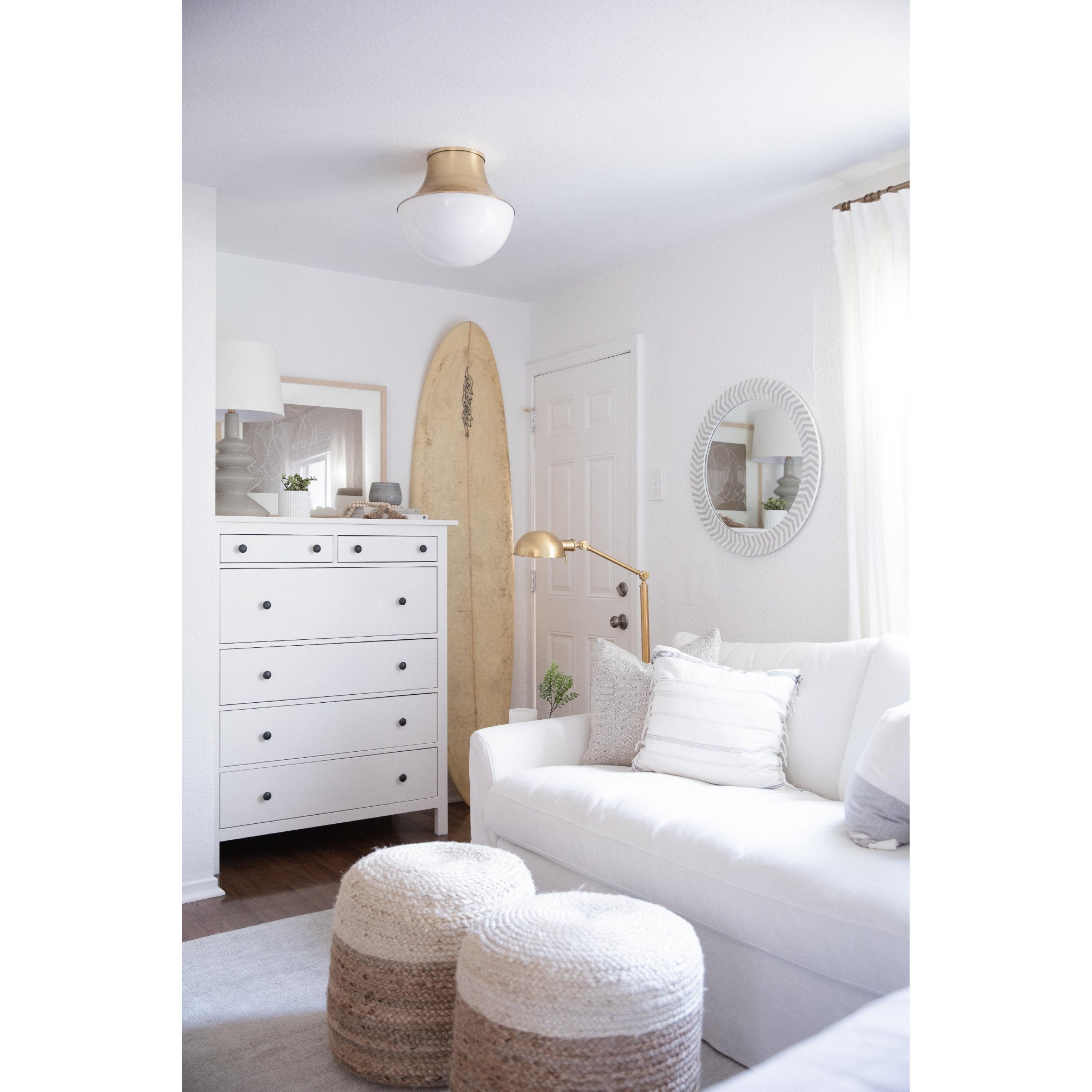 Lettie 1-Light Flush Mount in Aged Brass 14.75L x 14.75W x 14H