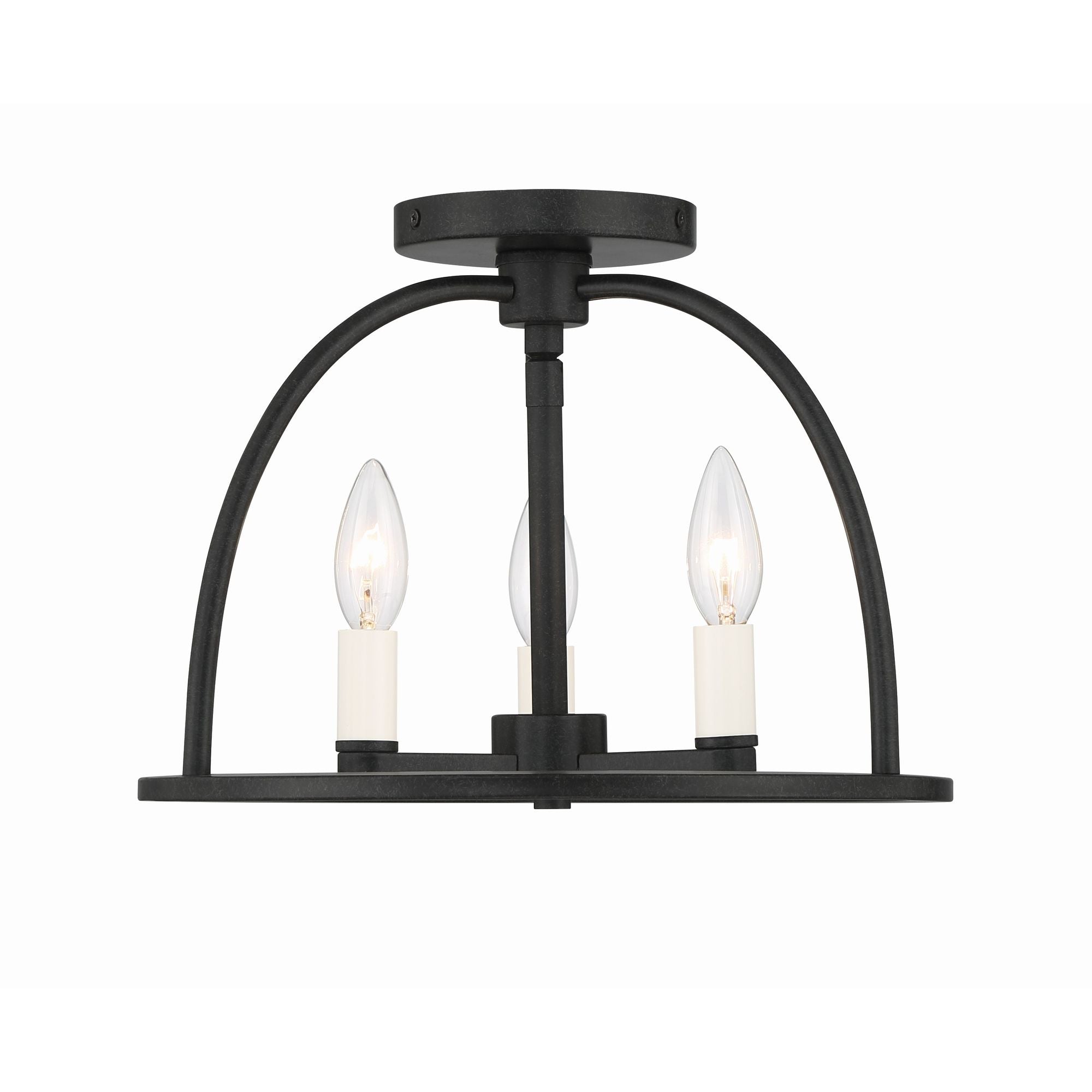 Abbott 13.75'' Black Semi Flush Mount Black 13.75"W x 10"H x 13.75"D