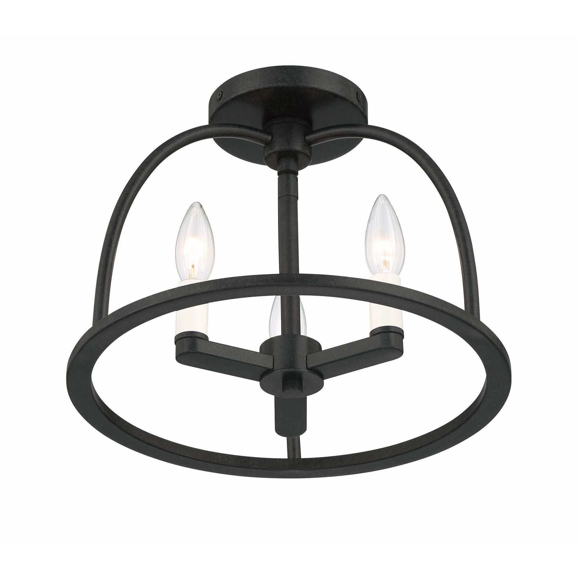 Abbott 13.75'' Black Semi Flush Mount Black 13.75"W x 10"H x 13.75"D