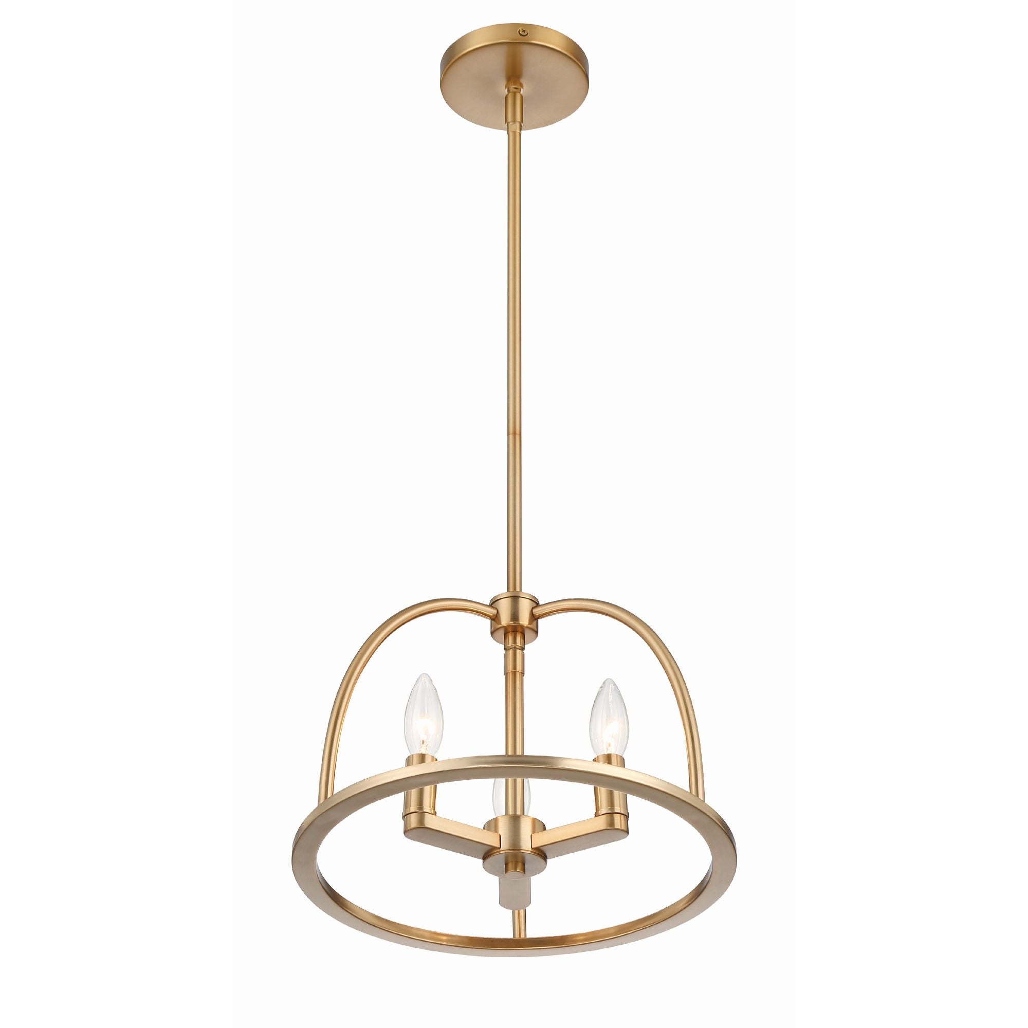 Abbott 3 Light Vibrant Gold Mini Chandelier 13.75"W x 10"H x 13.75"D