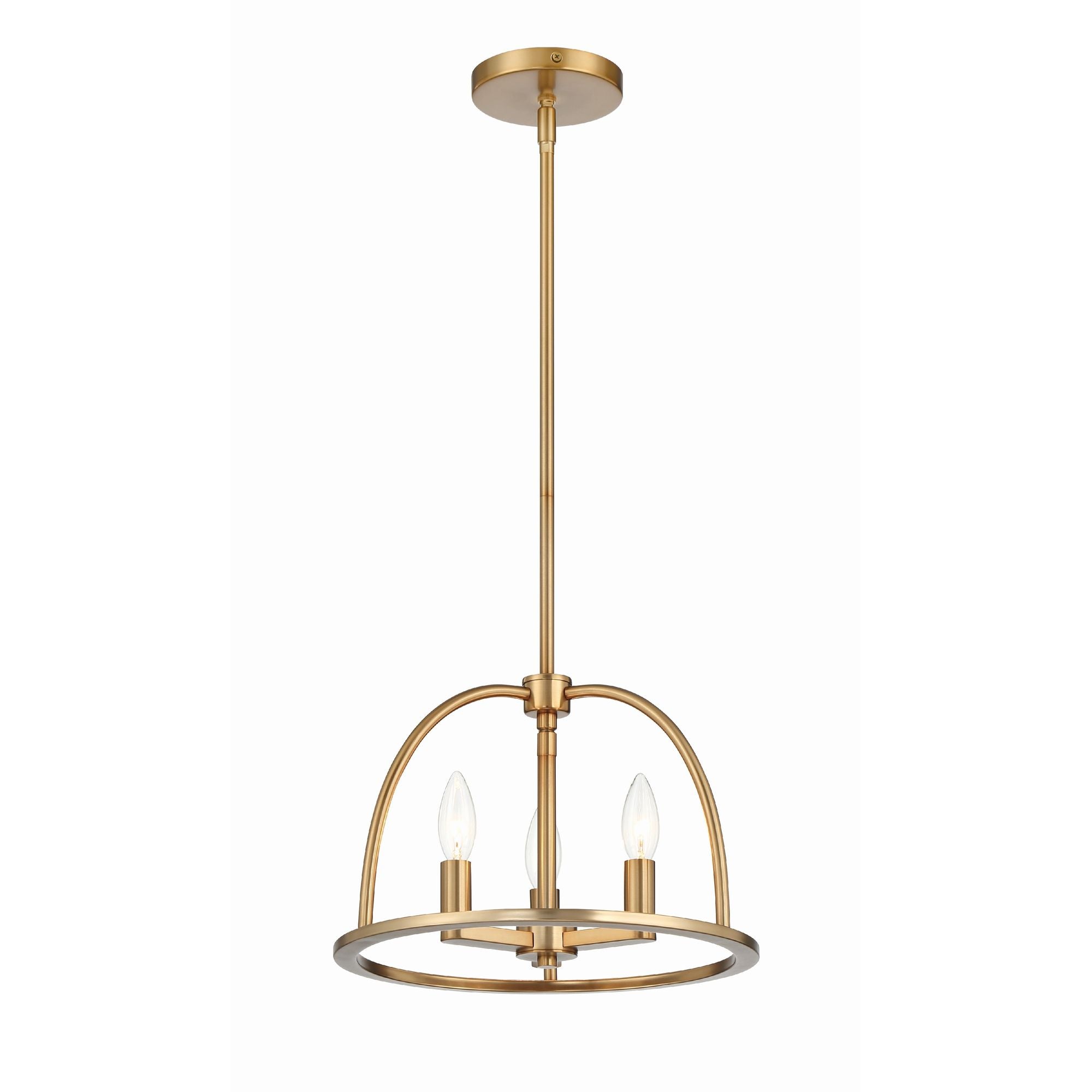 Abbott 3 Light Vibrant Gold Mini Chandelier 13.75"W x 10"H x 13.75"D