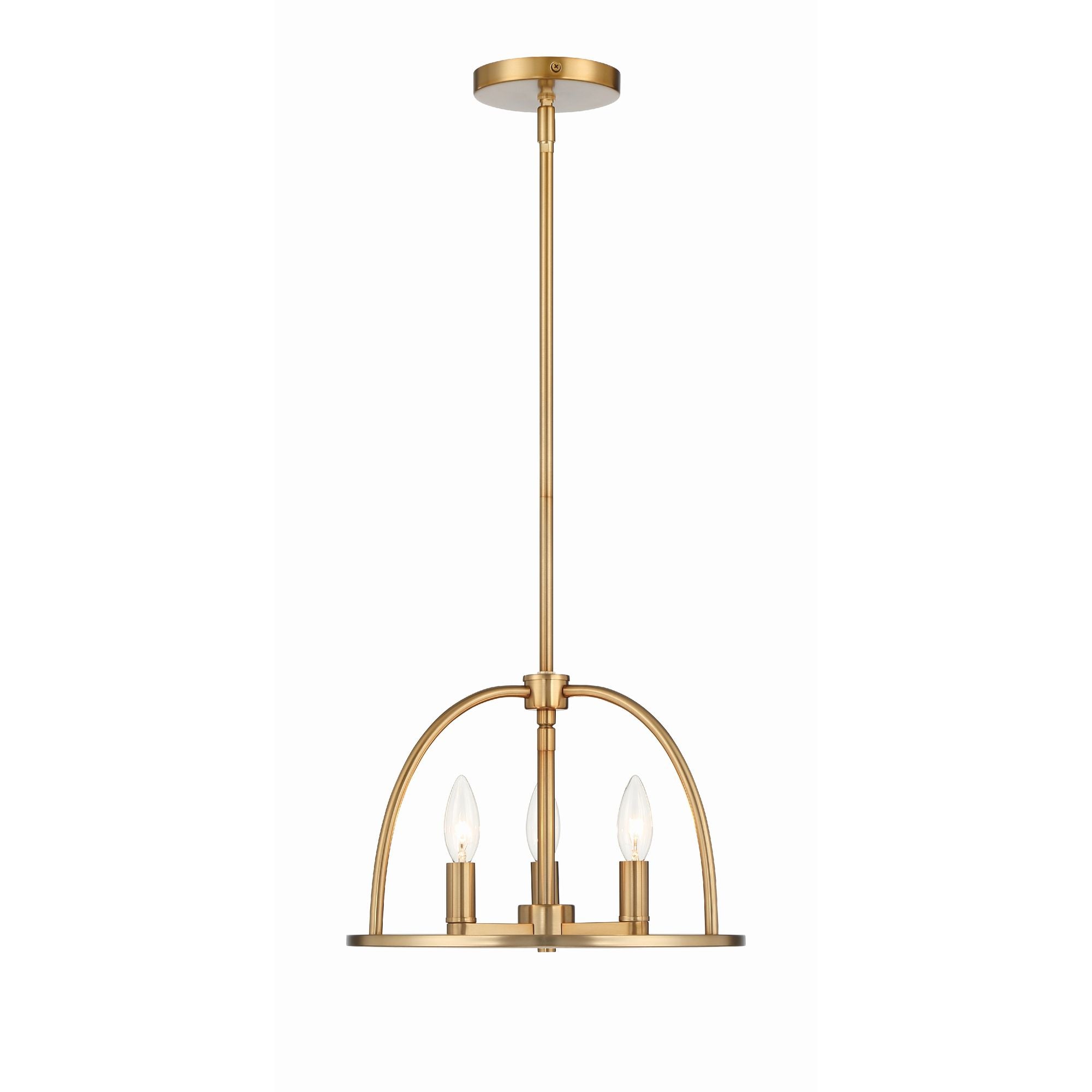 Abbott 3 Light Vibrant Gold Mini Chandelier 13.75"W x 10"H x 13.75"D