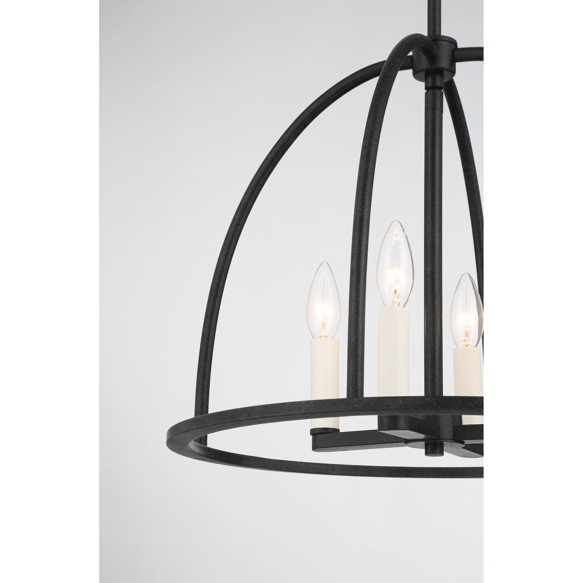 Abbott 4 Light Black Lantern Chandelier 18.25"W x 14.75"H x 18.25"D
