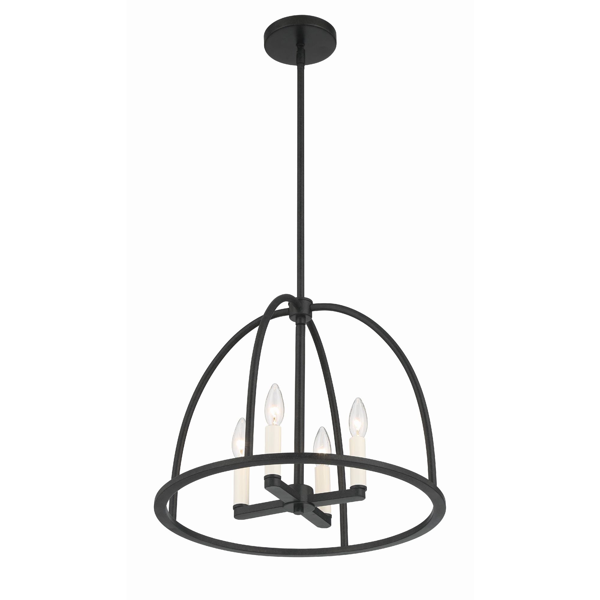 Abbott 4 Light Black Lantern Chandelier 18.25"W x 14.75"H x 18.25"D