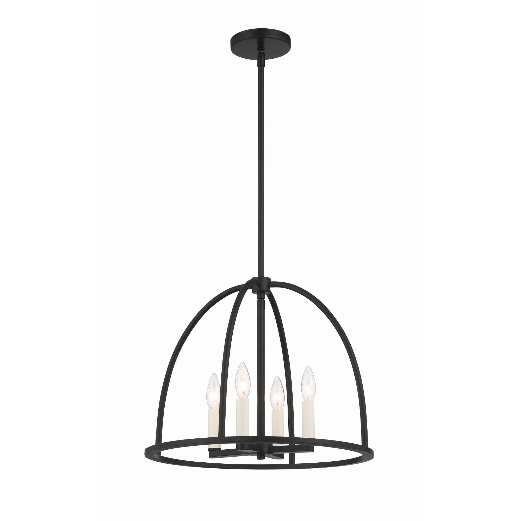 Abbott 4 Light Black Lantern Chandelier 18.25"W x 14.75"H x 18.25"D
