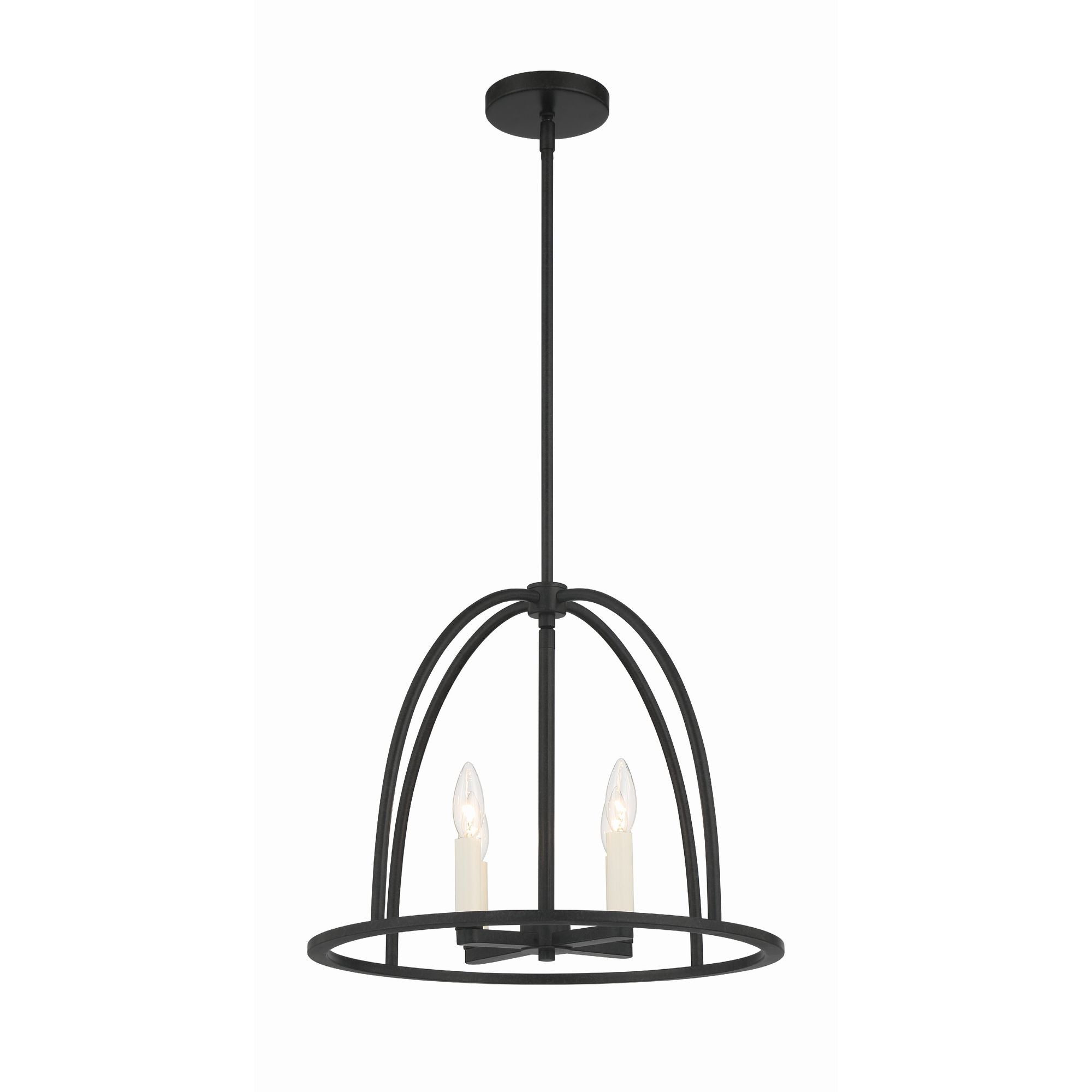 Abbott 4 Light Black Lantern Chandelier 18.25"W x 14.75"H x 18.25"D