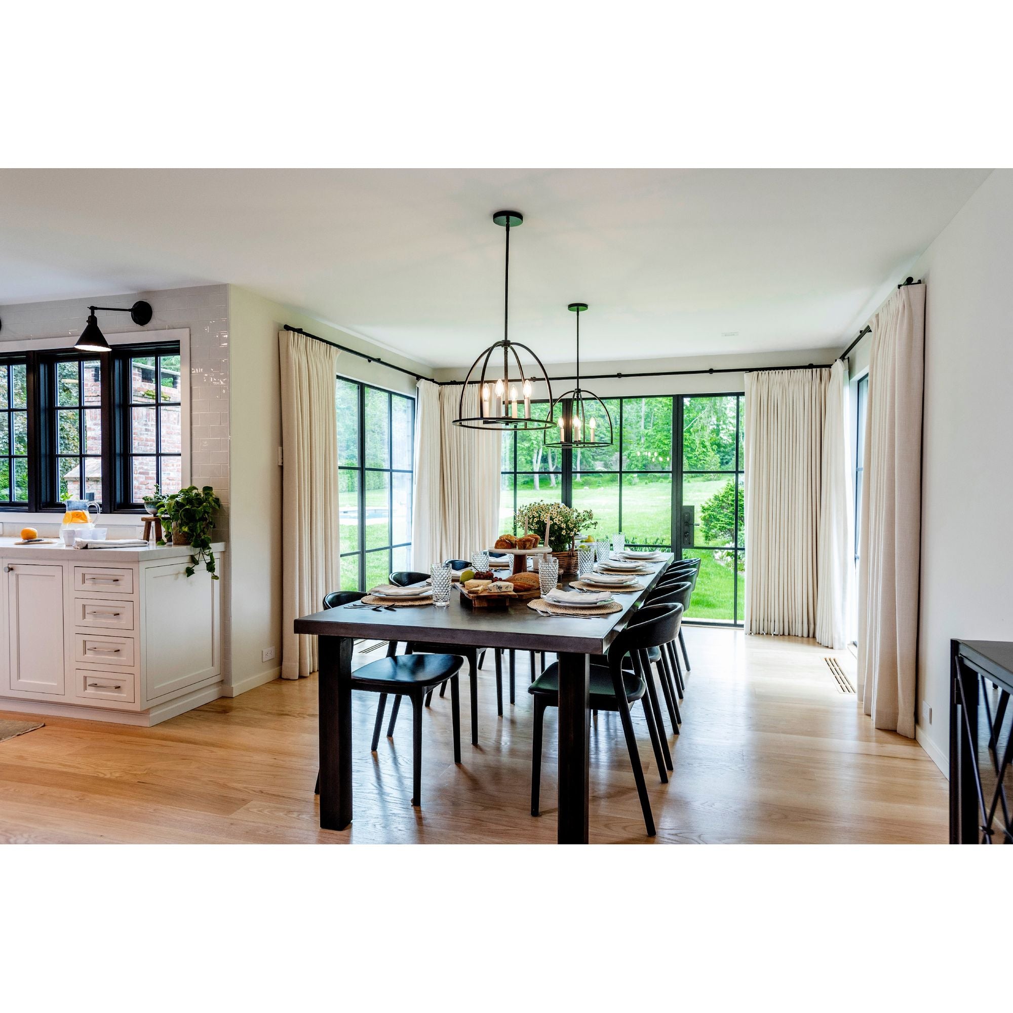 Abbott 4 Light Black Lantern Chandelier 18.25"W x 14.75"H x 18.25"D