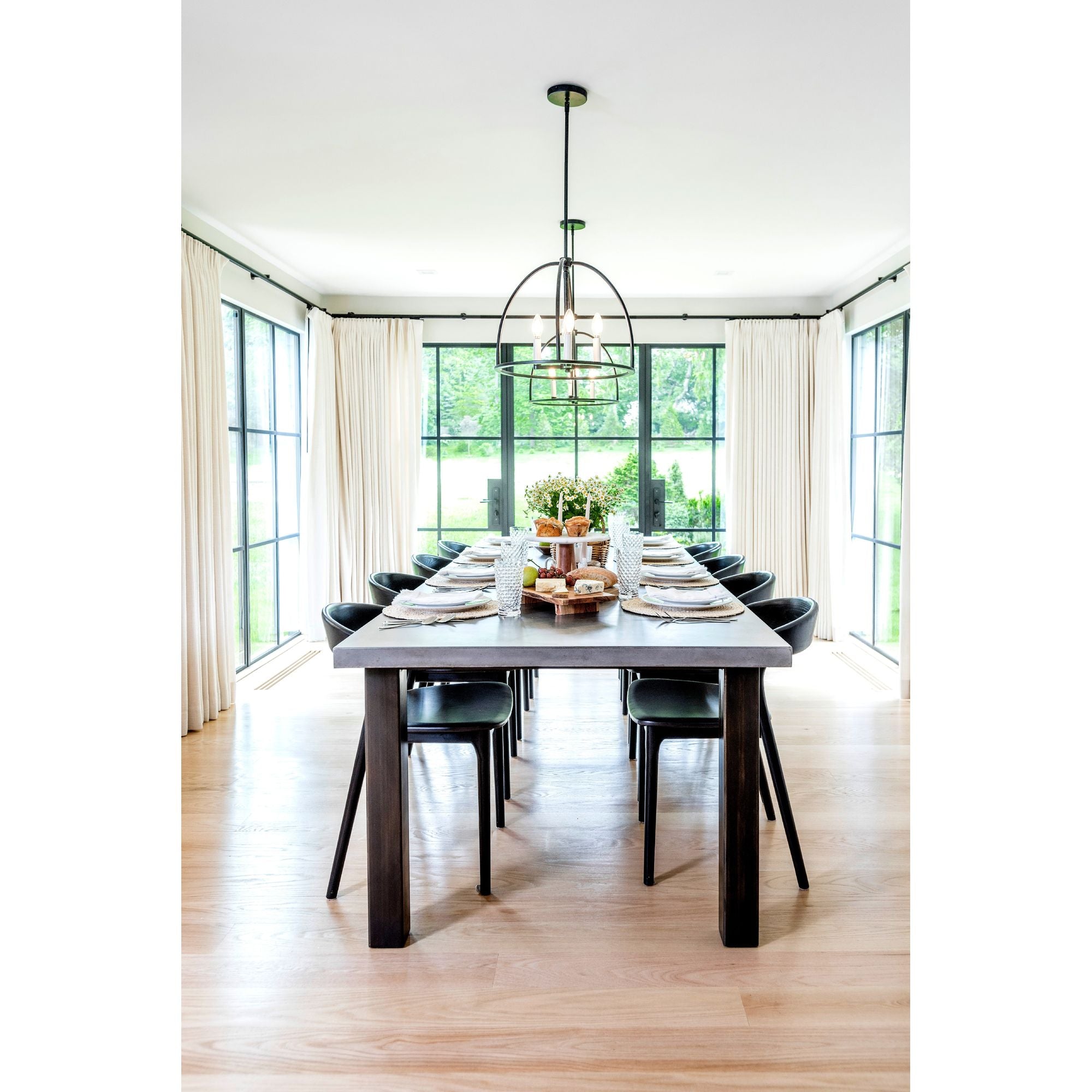 Abbott 4 Light Black Lantern Chandelier 18.25"W x 14.75"H x 18.25"D