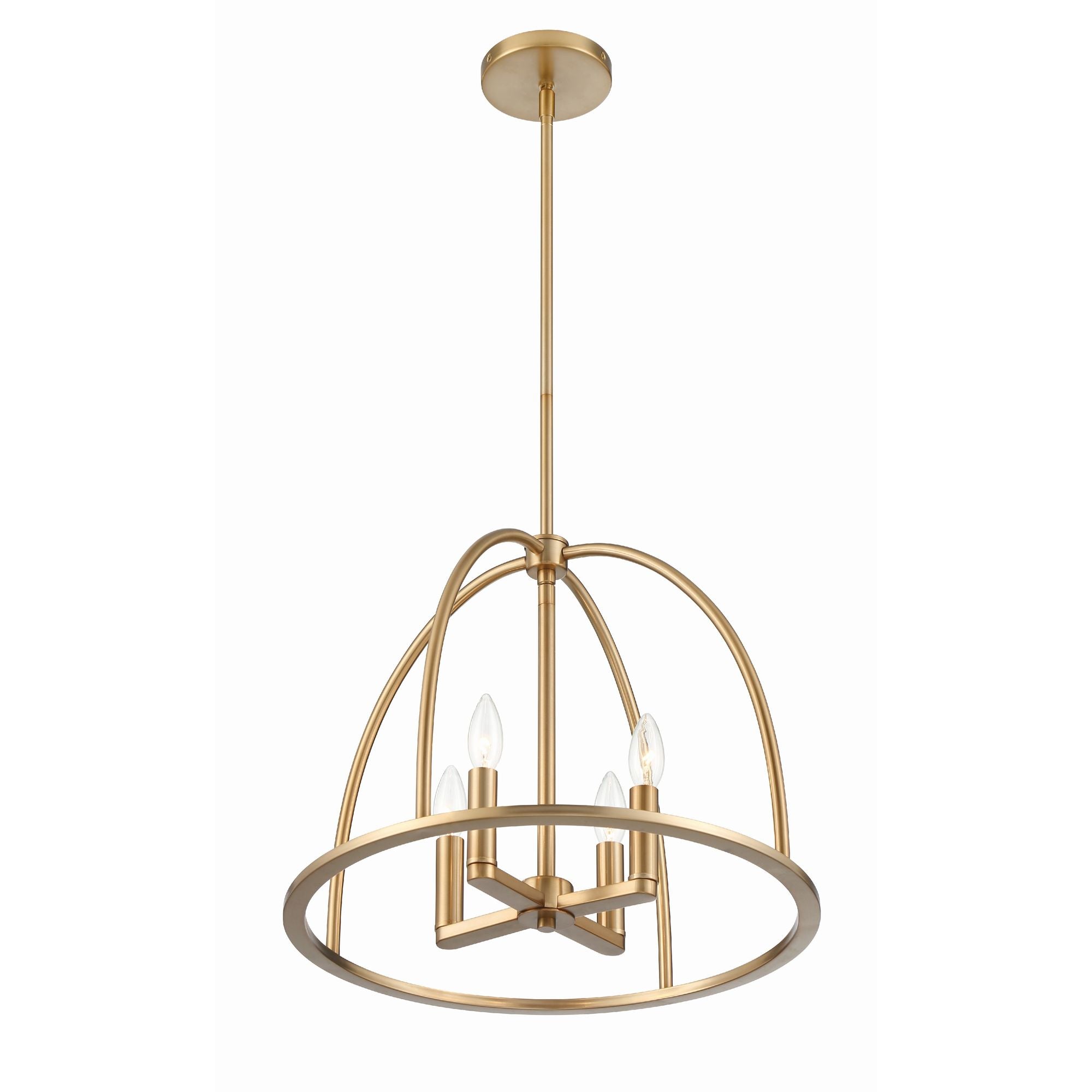 Abbott 4 Light Vibrant Gold Lantern Chandelier 18.25"W x 14.75"H x 18.25"D