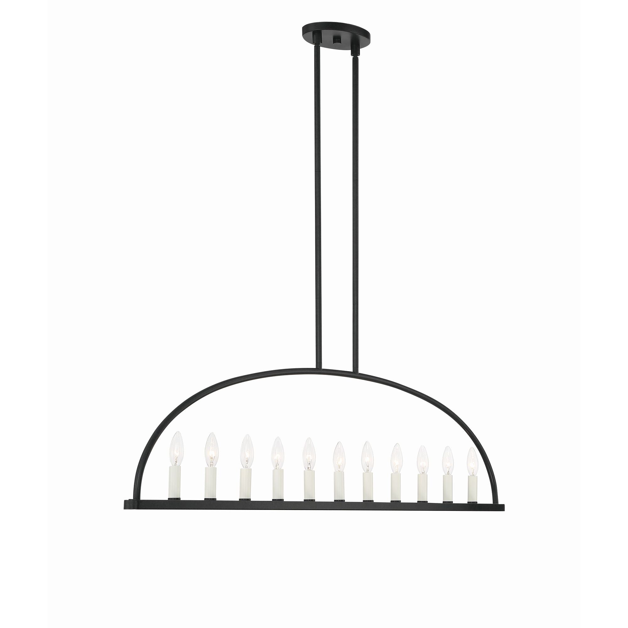 Abbott 11 Light Black Linear Chandelier 54"W x 13.75"H x 54"D