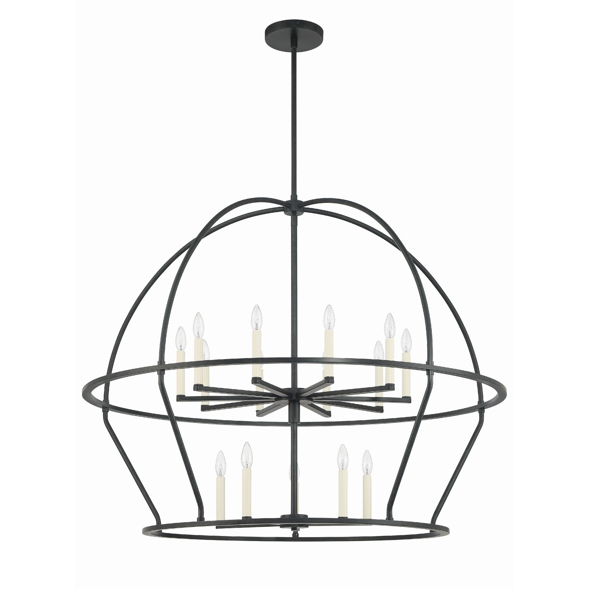 Abbott 15 Light Black Chandelier 48"W x 39.5"H x 48"D