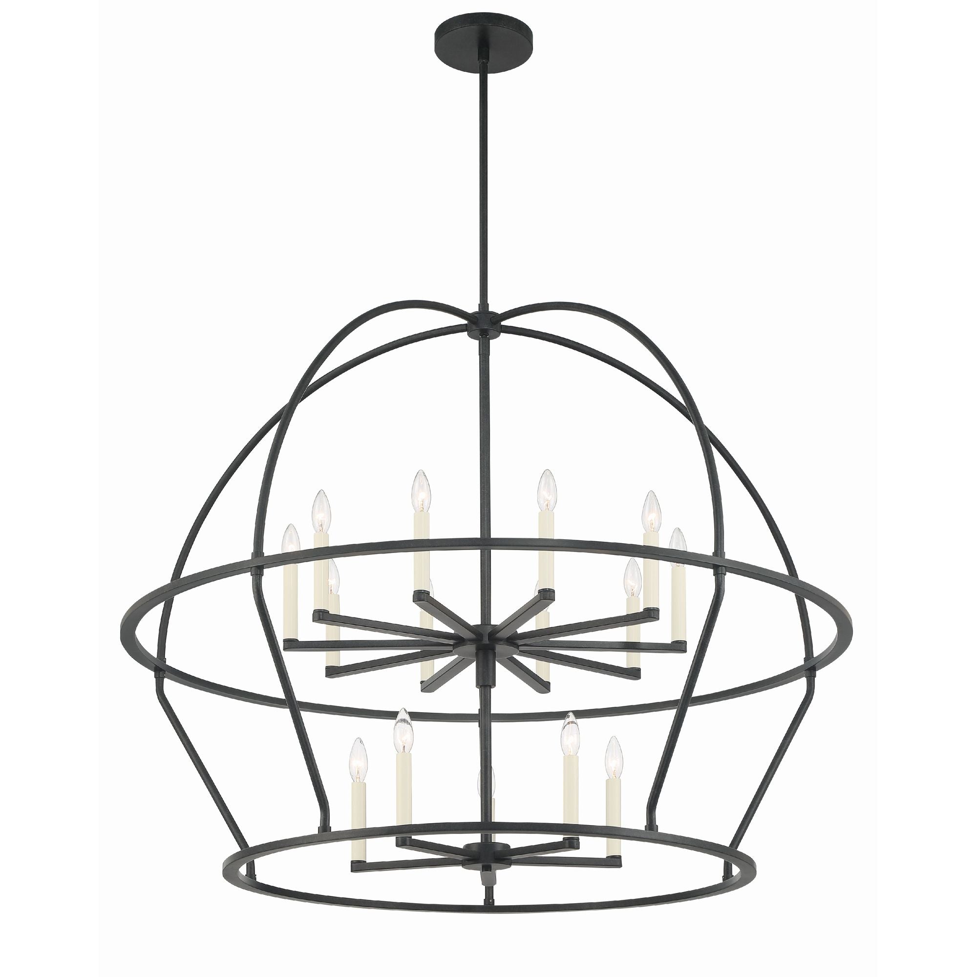 Abbott 15 Light Black Chandelier 48"W x 39.5"H x 48"D