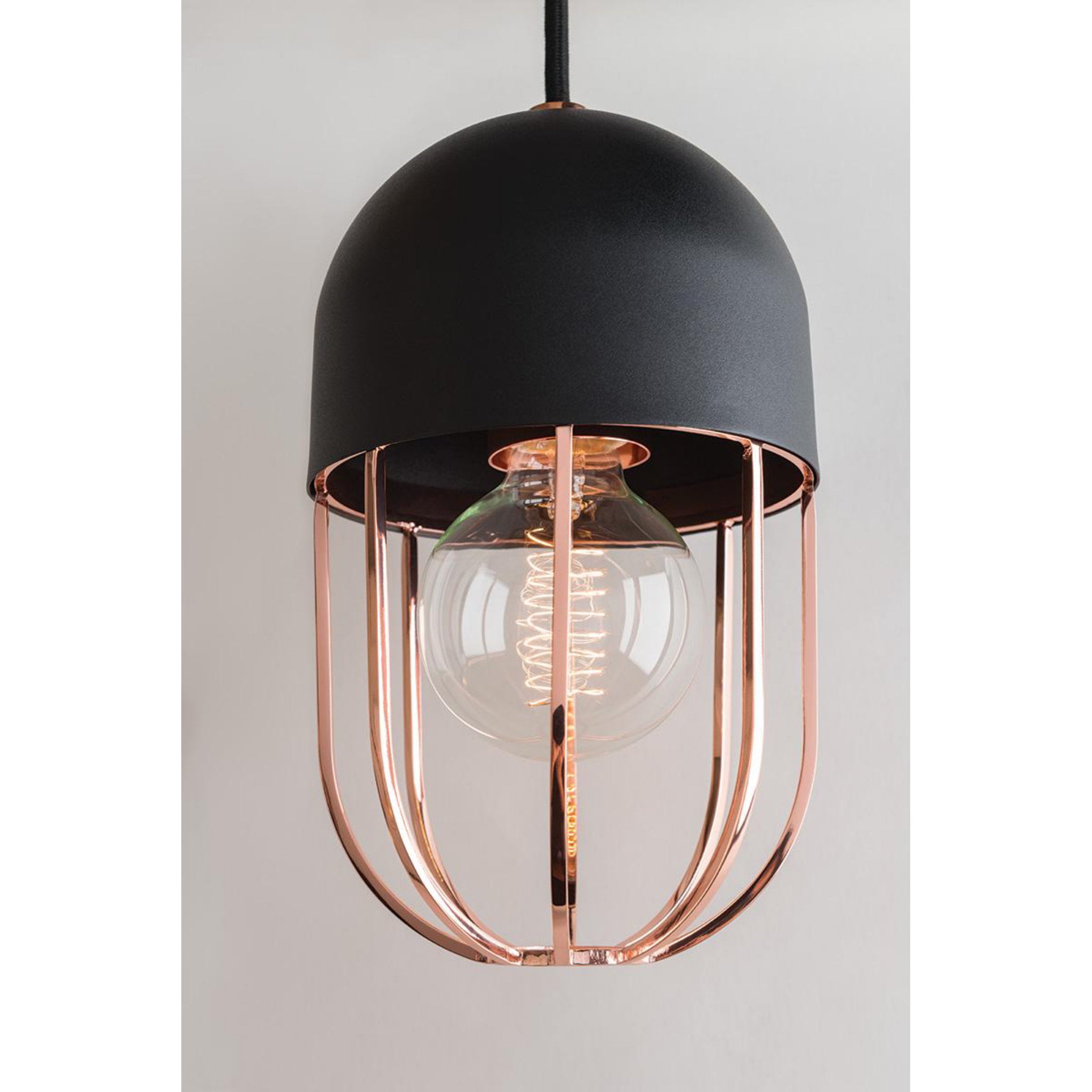 Haley 1-Light Semi Flush in Aged Brass/Black 5.5L x 5.5W x 10.5H