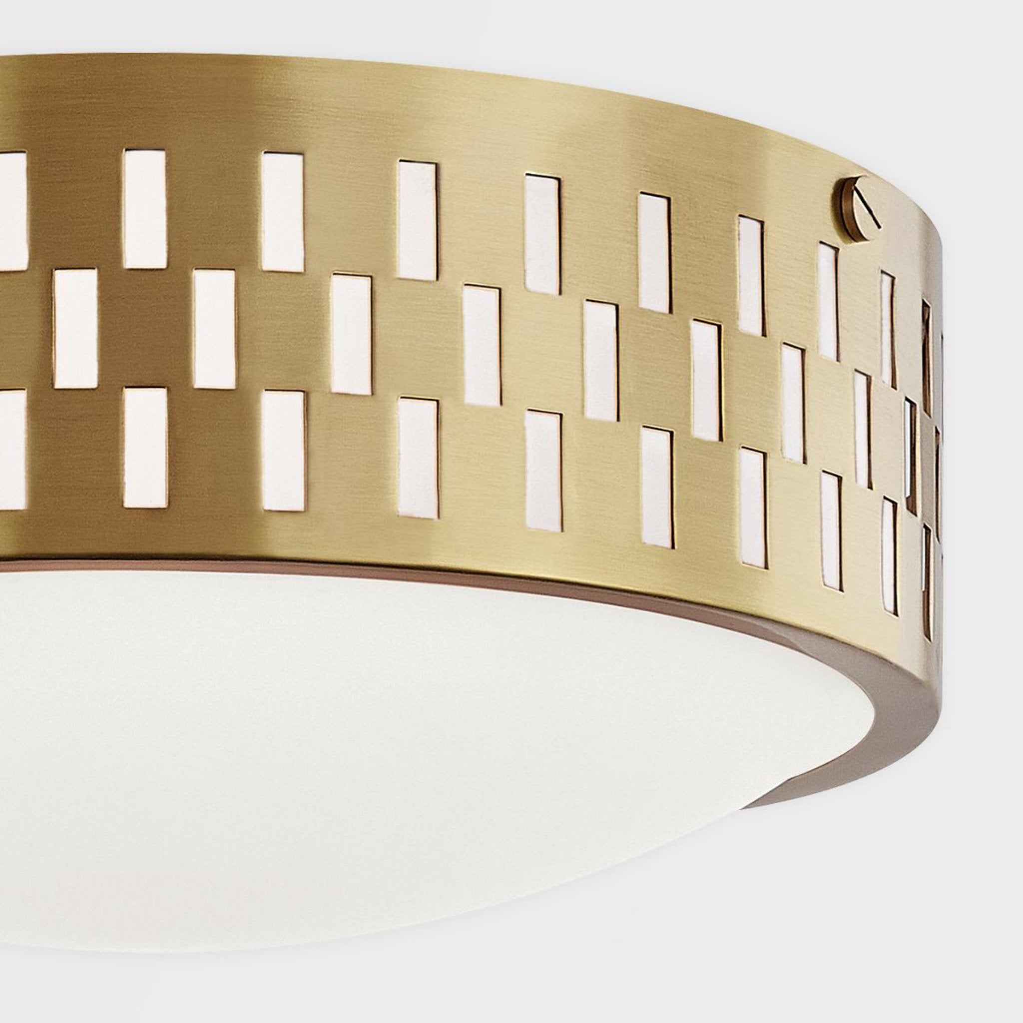 Phoebe 3-Light Flush Mount in Aged Brass 9L x 14W x 4.5H