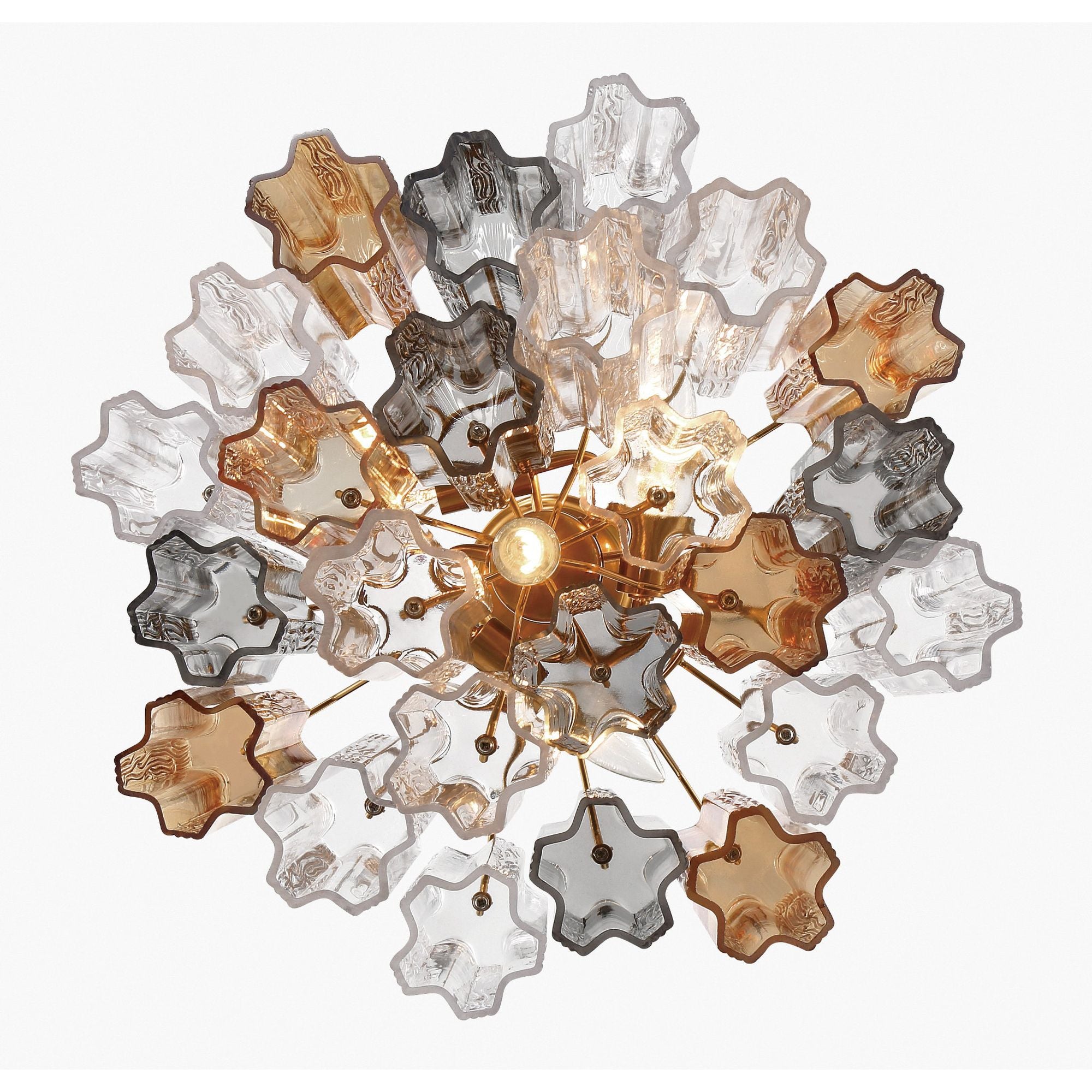 Addis 4 Light Aged Brass Mini Chandelier Tronchi Glass Autumn 17.75"W x 13.75"H x 17.75"D