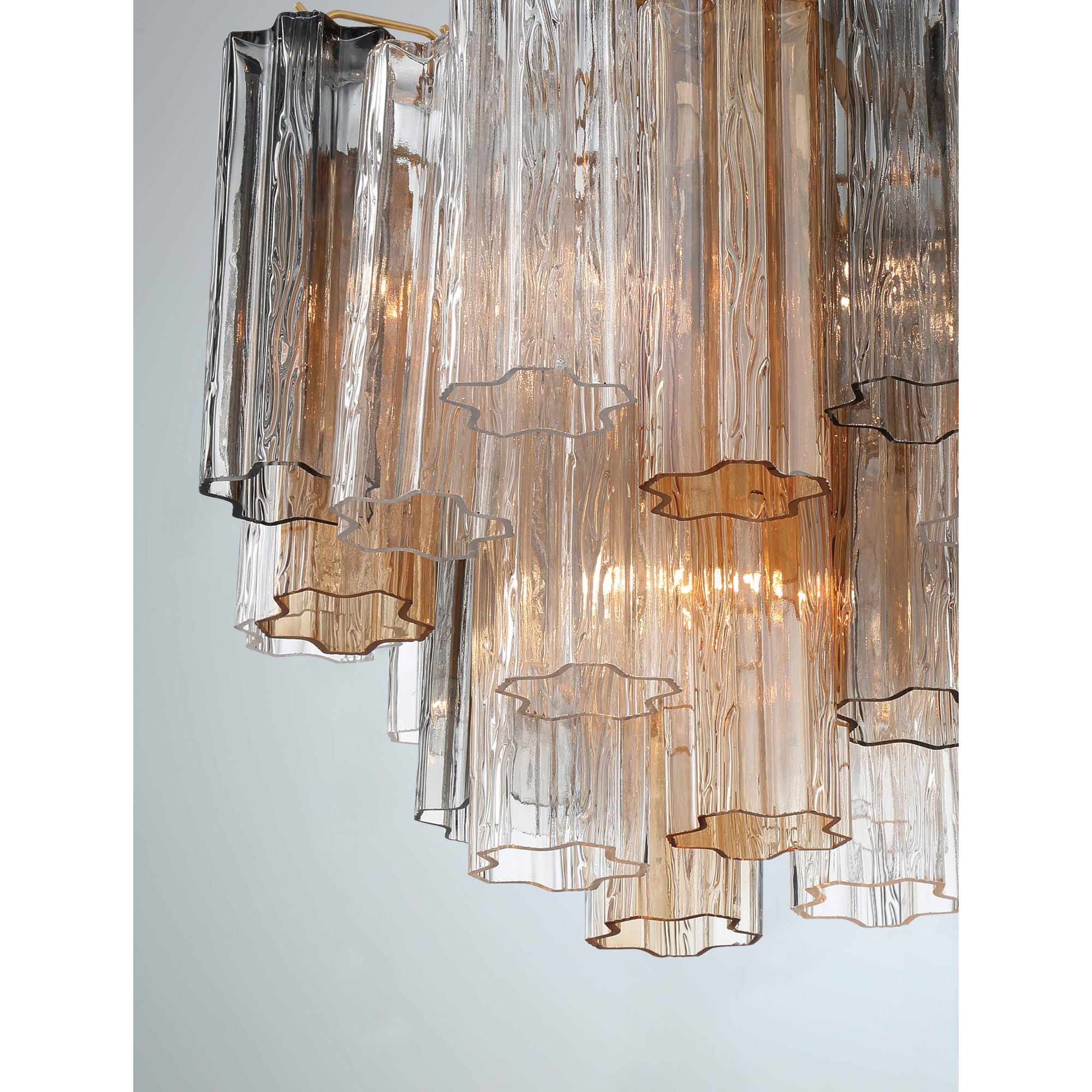 Addis 4 Light Aged Brass Mini Chandelier Tronchi Glass Autumn 17.75"W x 13.75"H x 17.75"D