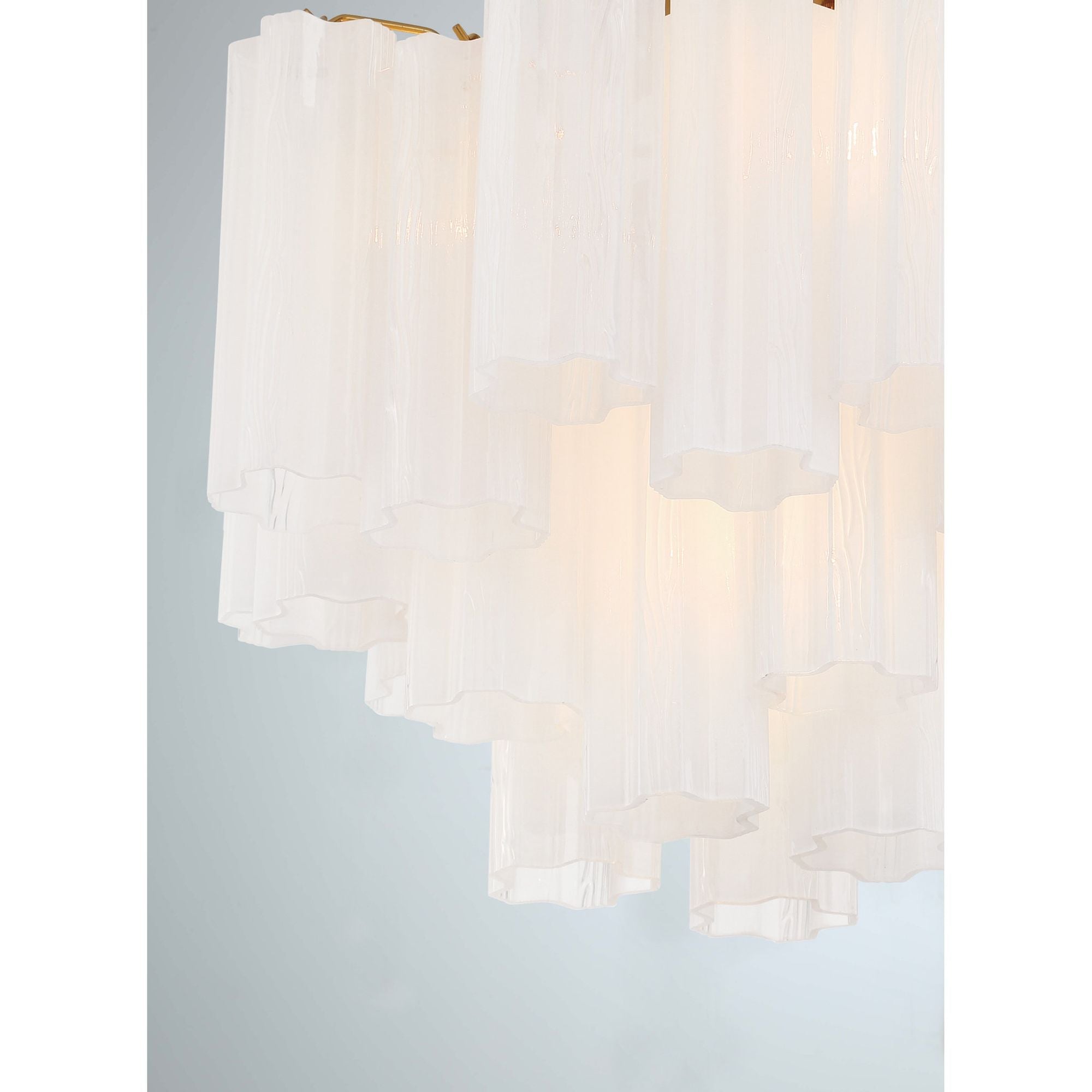 Addis 4 Light Aged Brass Semi Flush Mount Tronchi Glass White 17.75"W x 13.75"H x 17.75"D