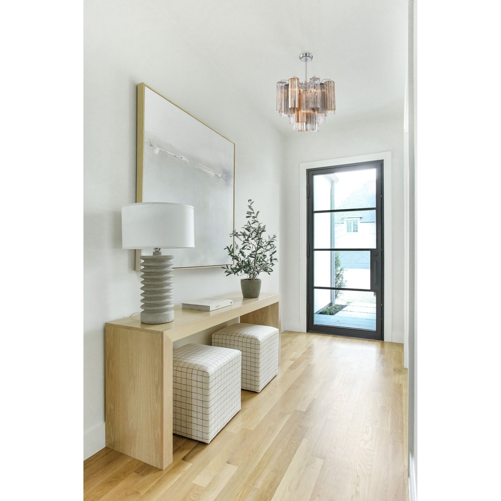 Addis 4 Light Polished Chrome Mini Chandelier Tronchi Glass Autumn 17.75"W x 13.75"H x 17.75"D