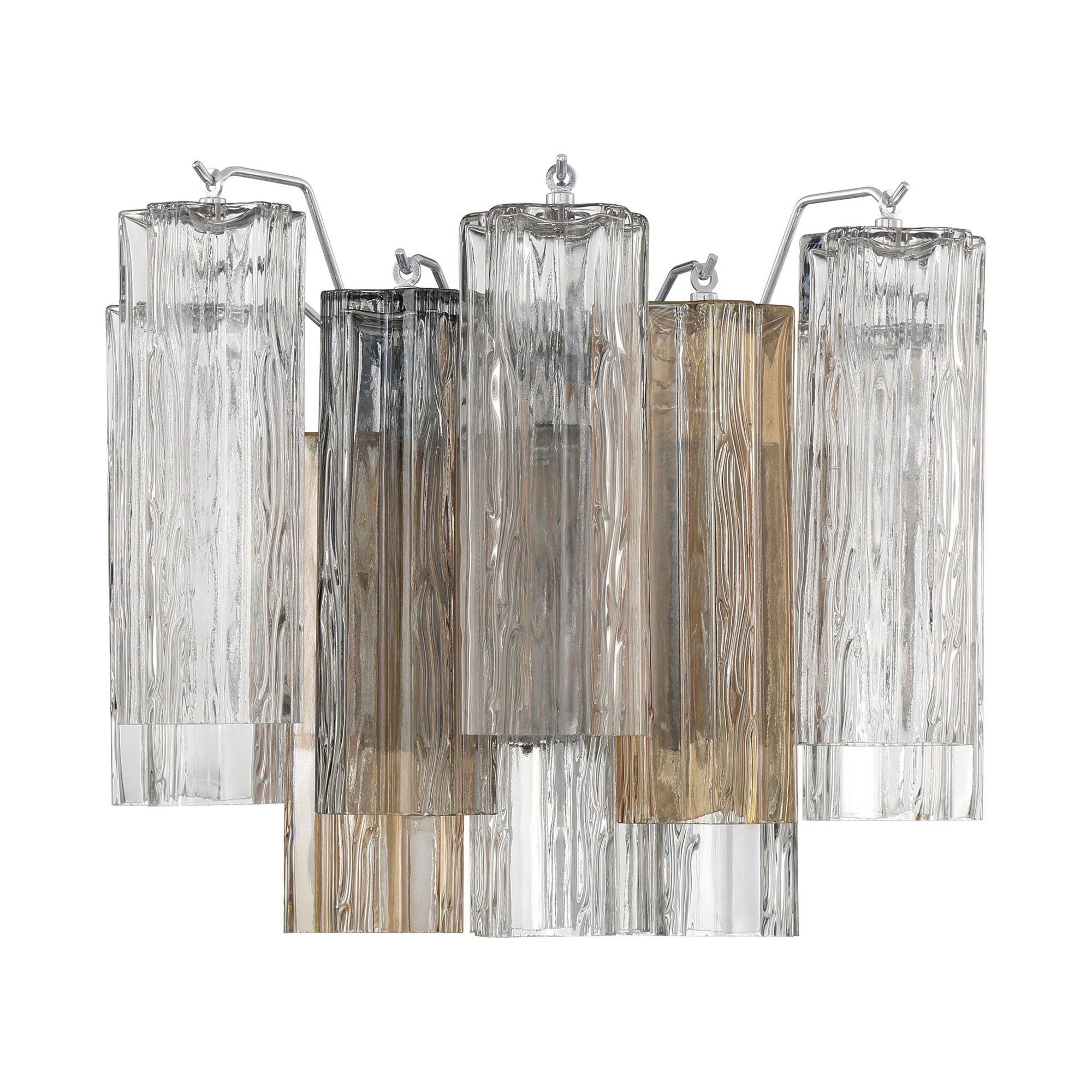 Addis 2 Light Polished Chrome Sconce Tronchi Glass Autumn 14.5"W x 11.75"H x 9.75"D