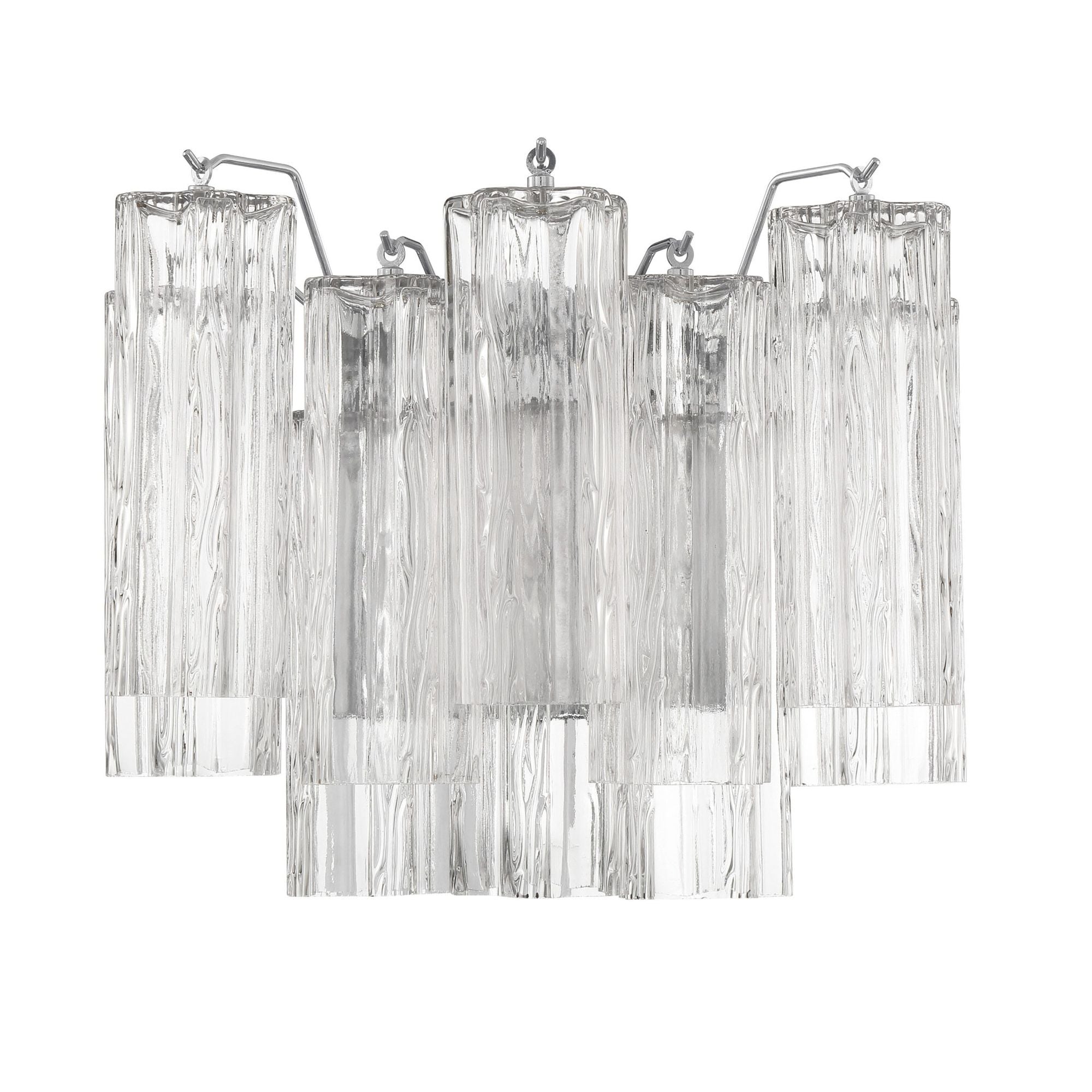 Addis 2 Light Polished Chrome Sconce Tronchi Glass Clear 14.5"W x 11.75"H x 9.75"D