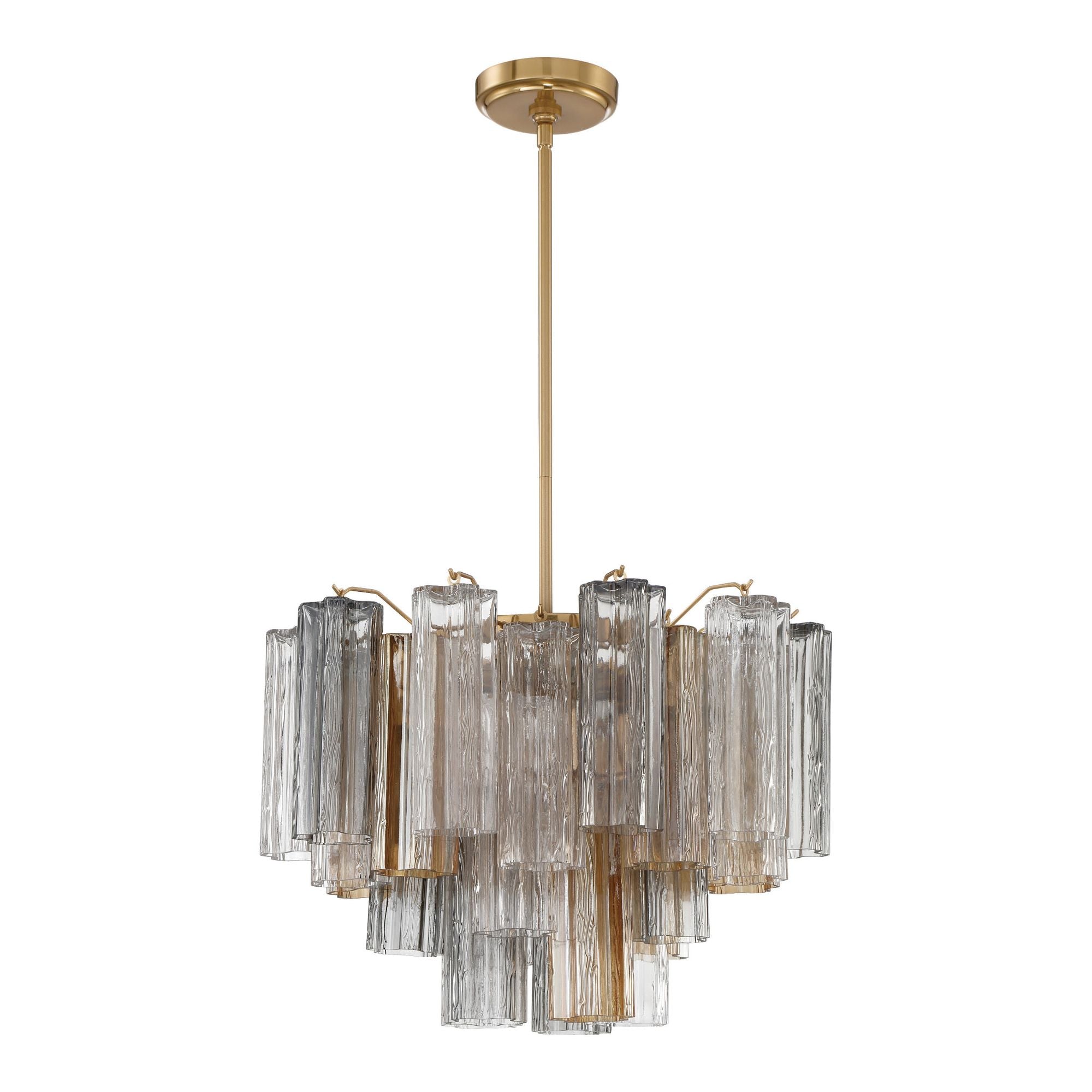 Addis 6 Light Aged Brass Chandelier Tronchi Glass Autumn 19.75"W x 14"H x 19.75"D
