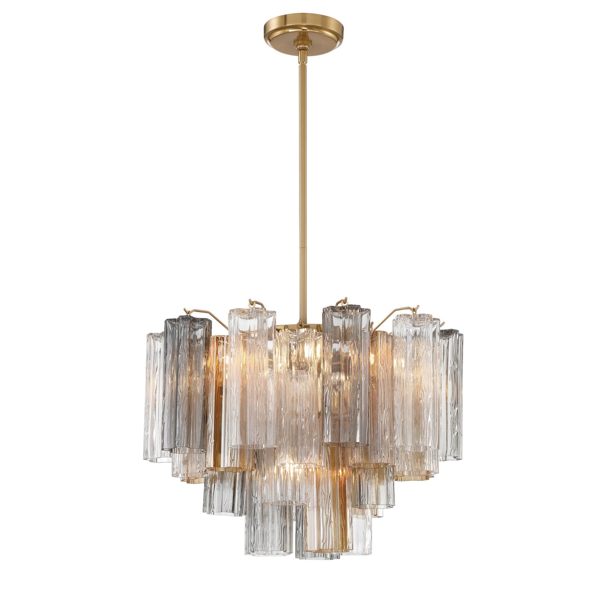 Addis 6 Light Aged Brass Chandelier Tronchi Glass Autumn 19.75"W x 14"H x 19.75"D