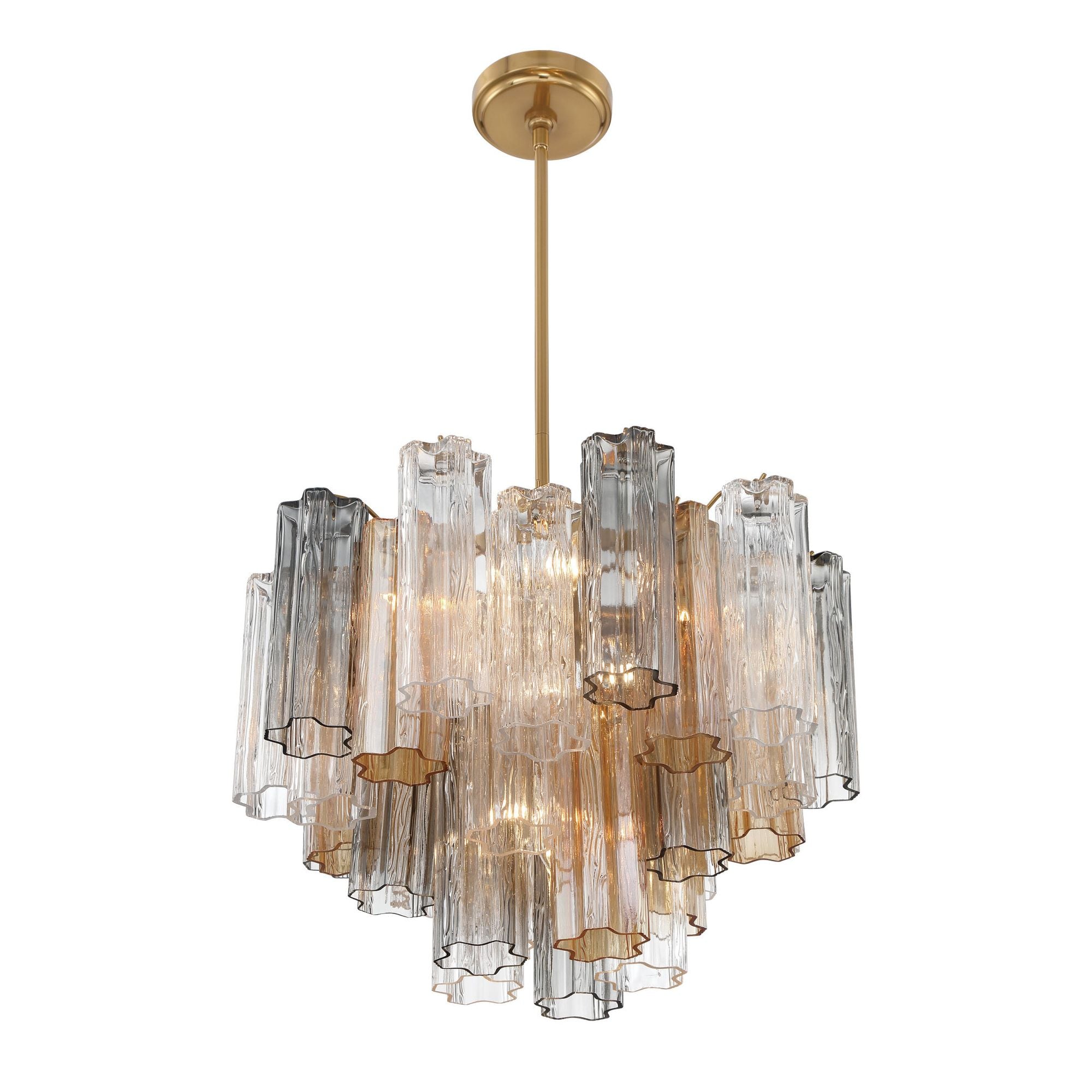 Addis 6 Light Aged Brass Chandelier Tronchi Glass Autumn 19.75"W x 14"H x 19.75"D