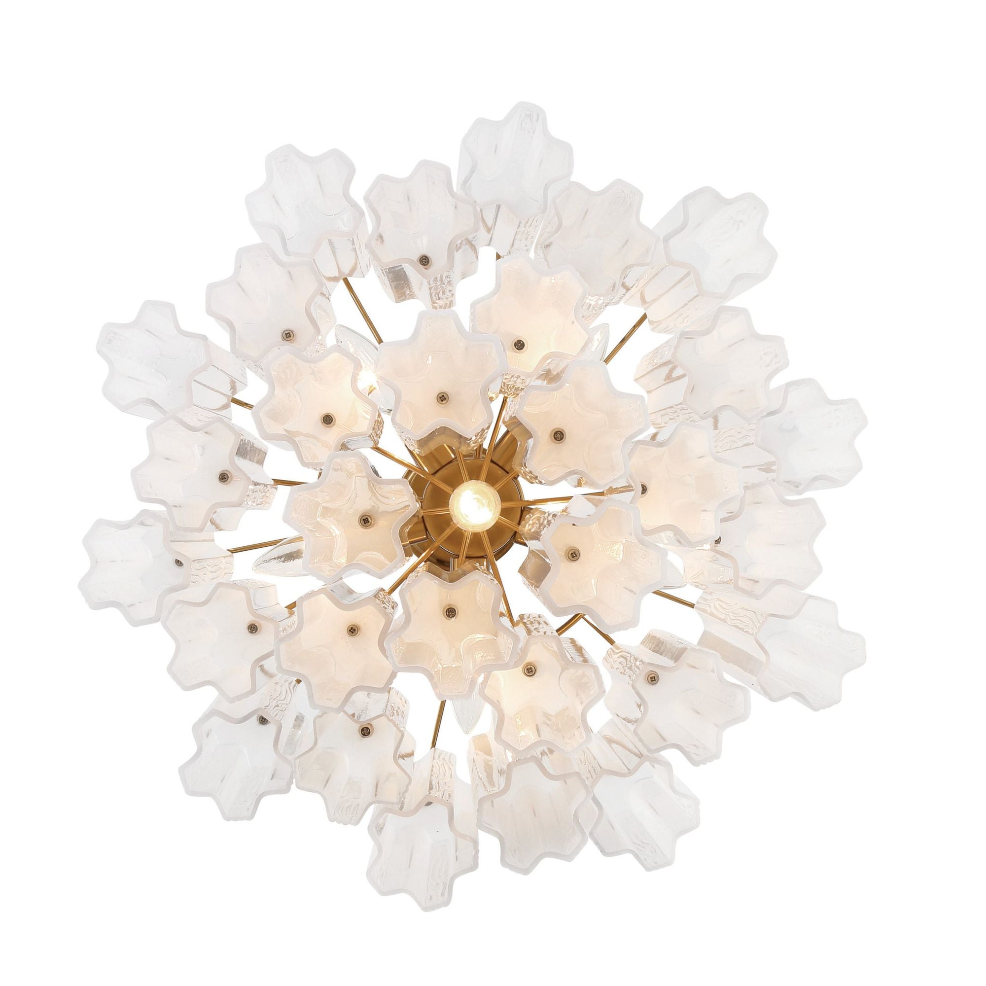 Addis 6 Light Aged Brass Chandelier Tronchi Glass White 19.75"W x 14"H x 19.75"D