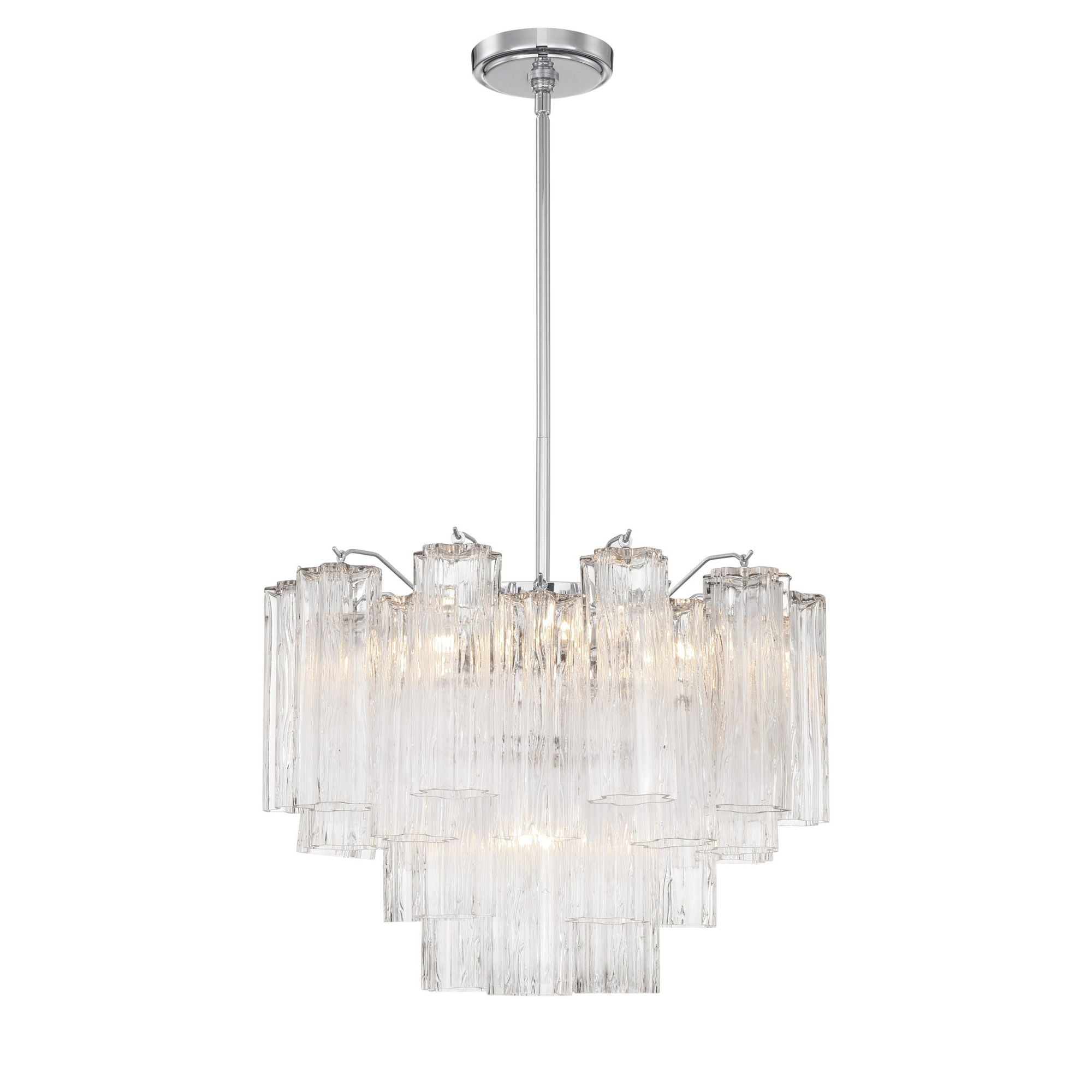 Addis 19.75'' Polished Chrome Chandelier Clear 19.75"W x 14"H x 19.75"D