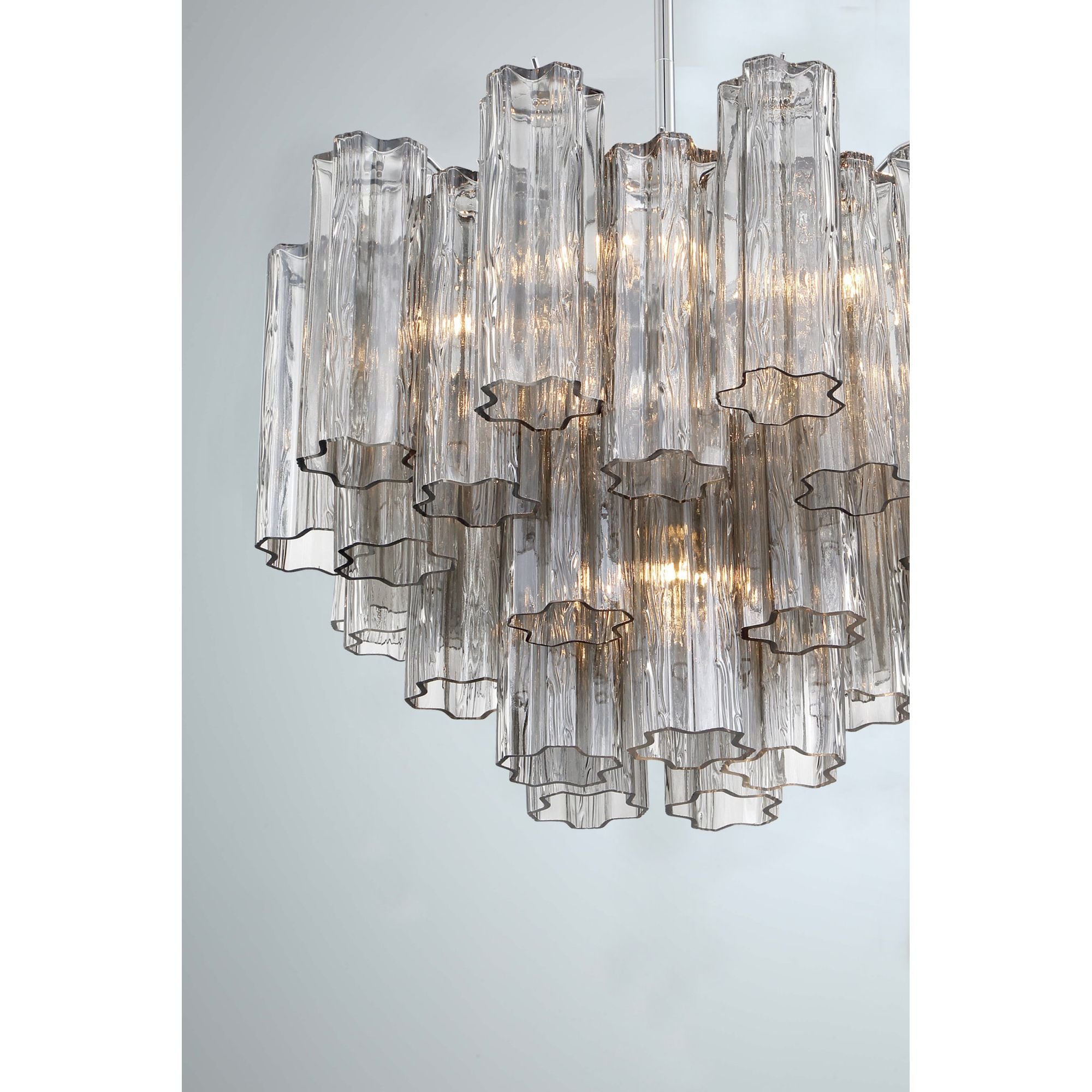 Addis 6 Light Polished Chrome Chandelier Tronchi Glass Smoke 19.75"W x 14"H x 19.75"D