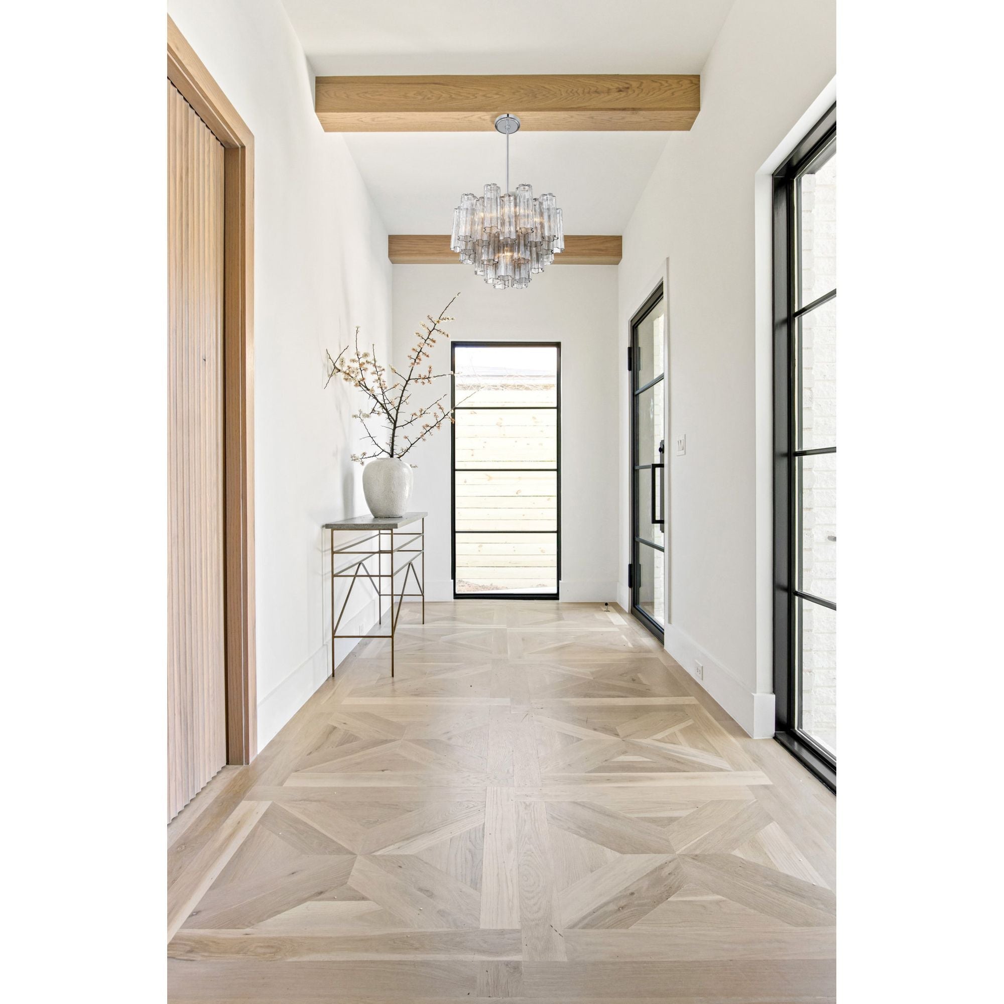 Addis 6 Light Polished Chrome Chandelier Tronchi Glass Smoke 19.75"W x 14"H x 19.75"D