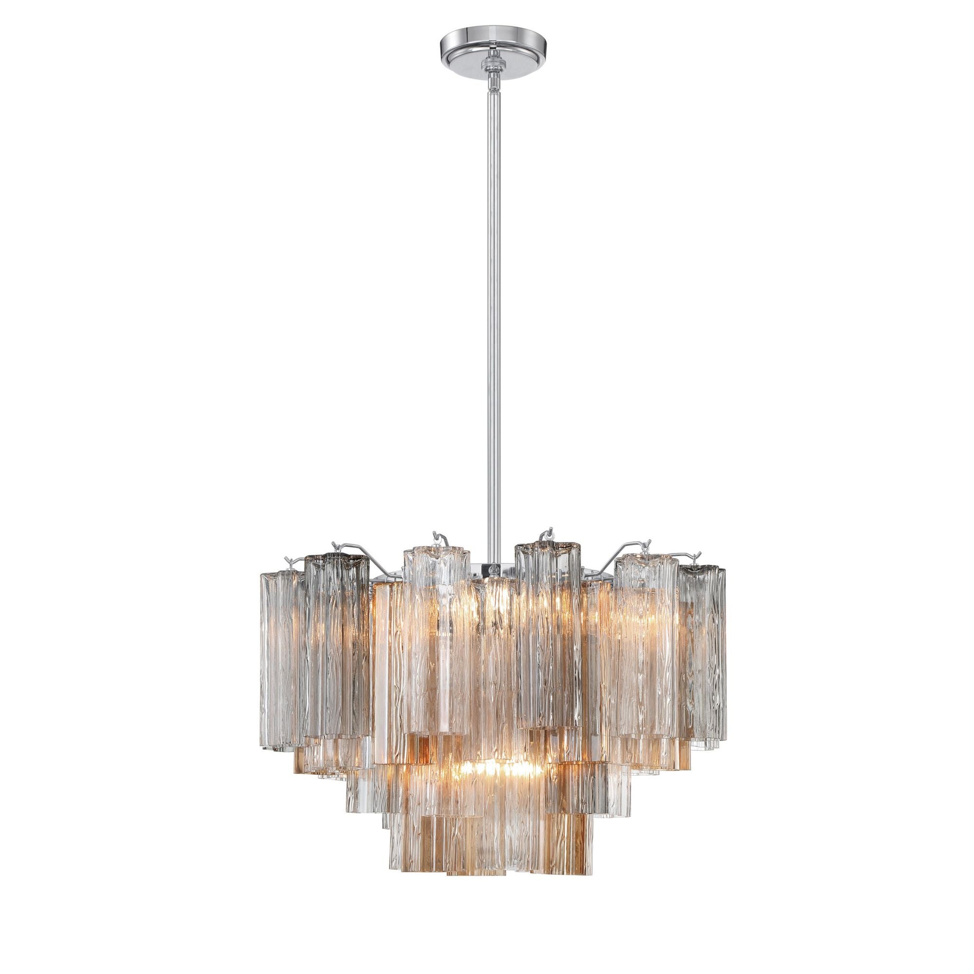 Addis 9 Light Polished Chrome Chandelier Tronchi Glass Autumn 22"W x 14.25"H x 22"D