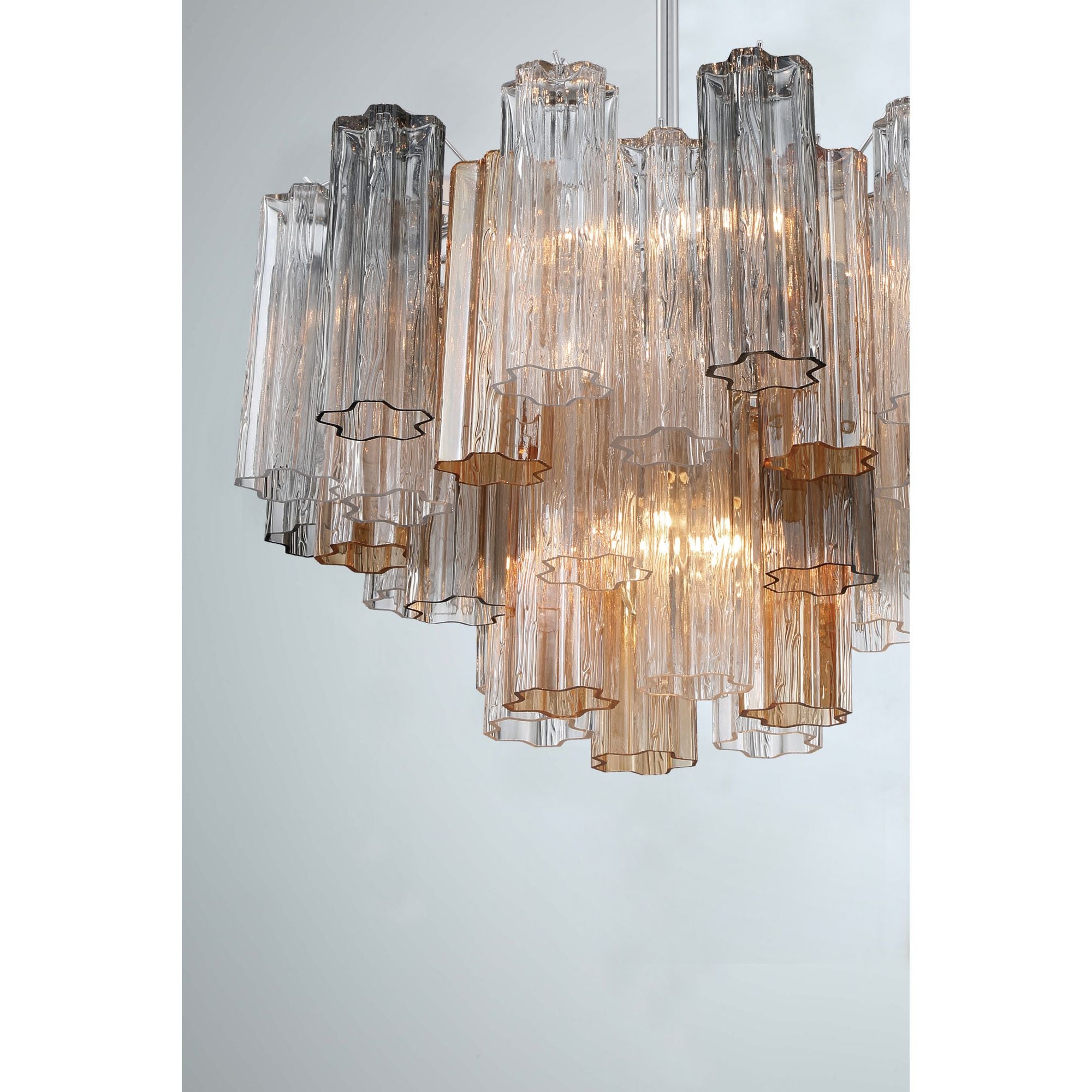 Addis 9 Light Polished Chrome Chandelier Tronchi Glass Autumn 22"W x 14.25"H x 22"D