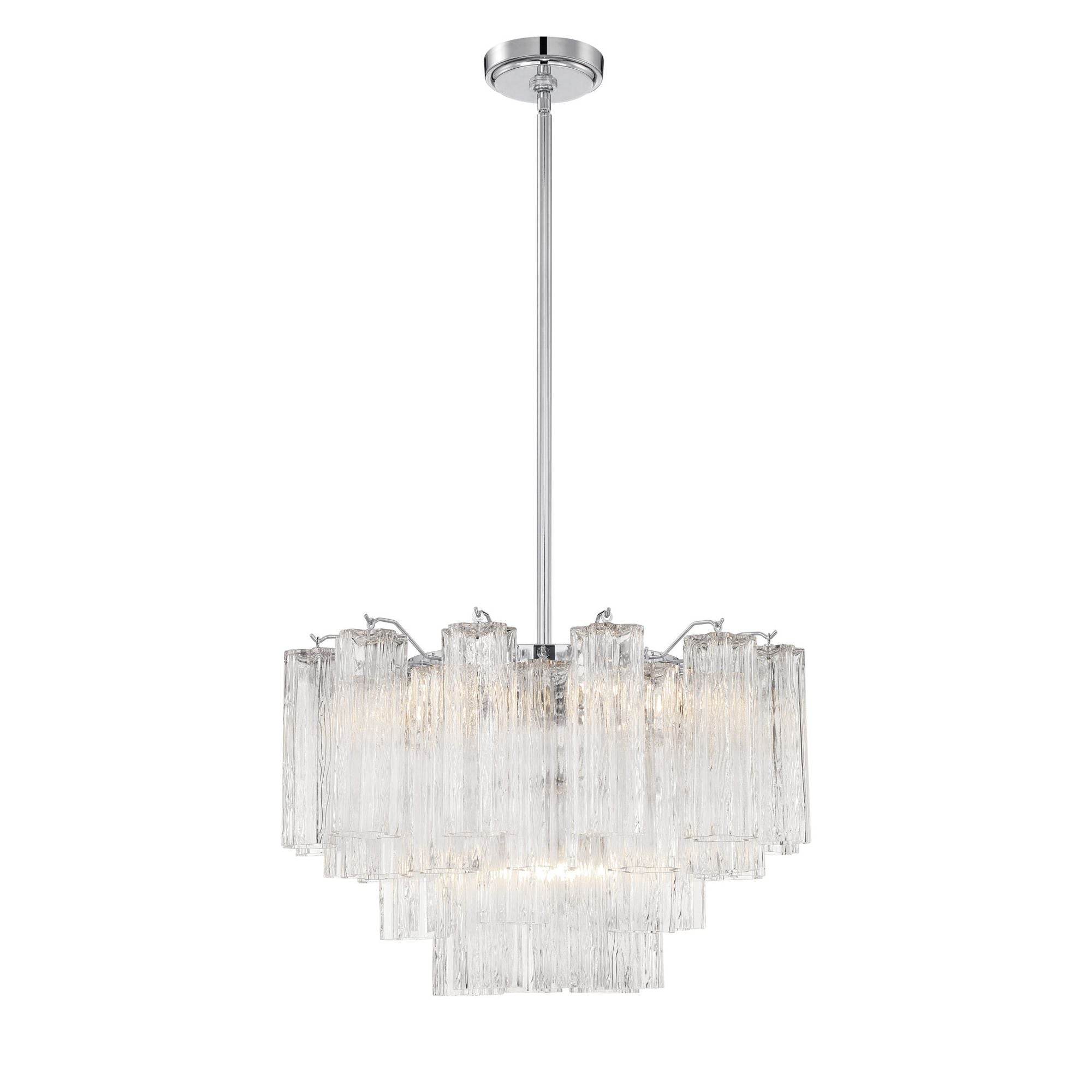 Addis 9 Light Polished Chrome Chandelier Tronchi Glass Clear 22"W x 14.25"H x 22"D