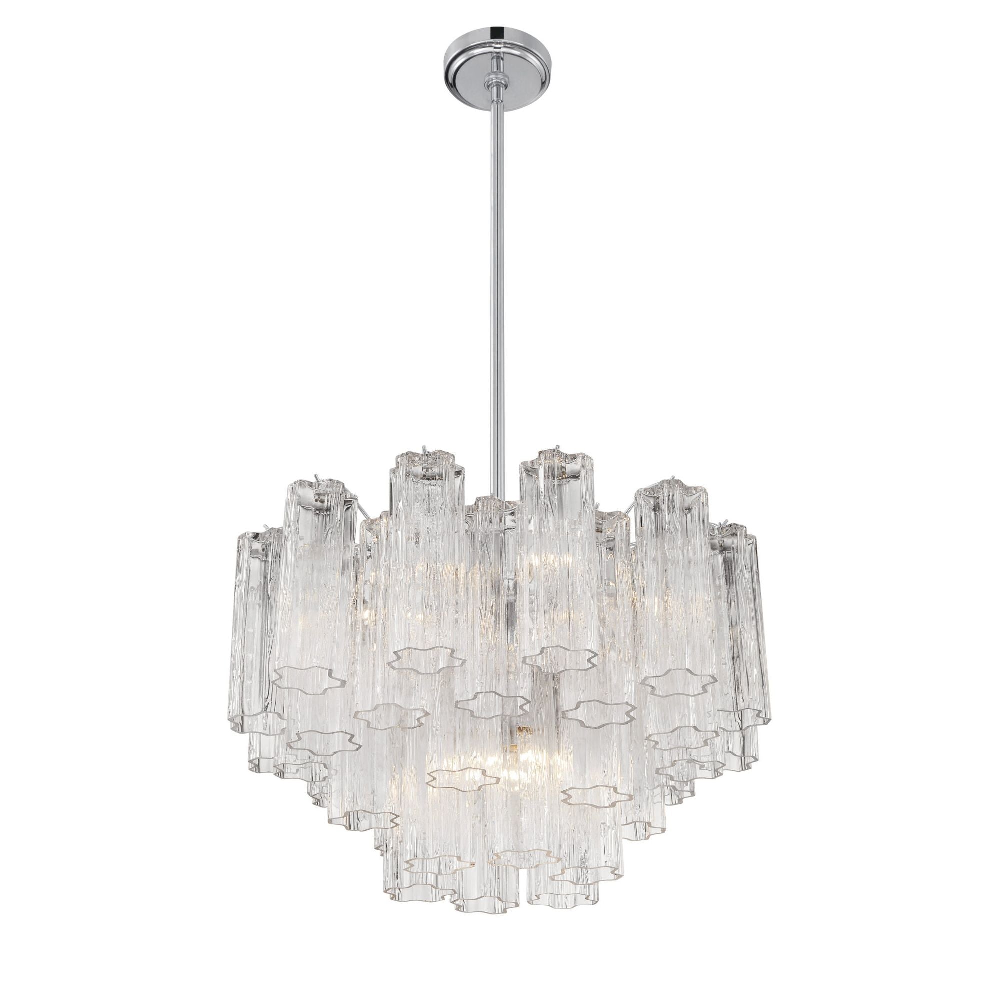 Addis 9 Light Polished Chrome Chandelier Tronchi Glass Clear 22"W x 14.25"H x 22"D