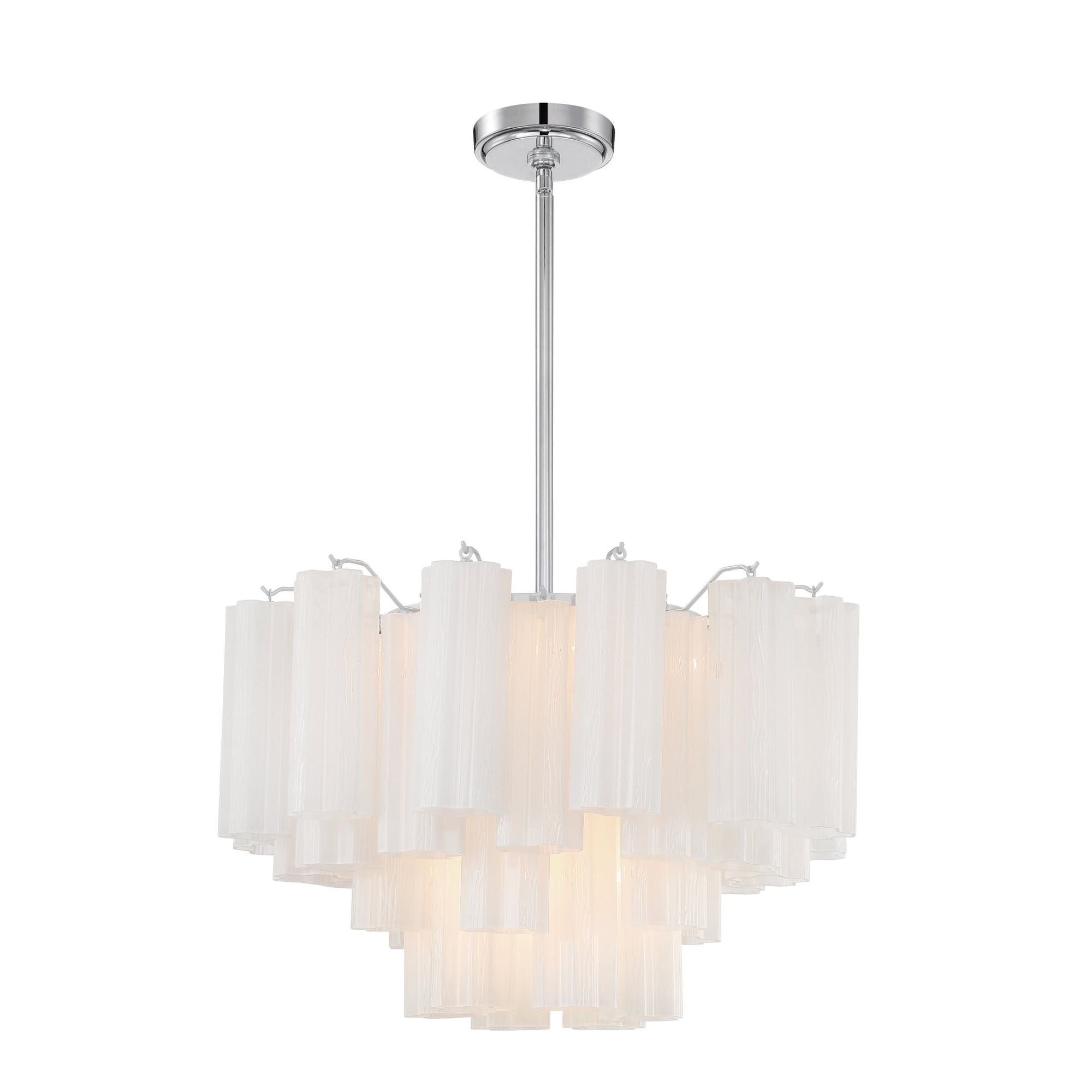 Addis 22'' Polished Chrome Chandelier White 22"W x 14.25"H x 22"D