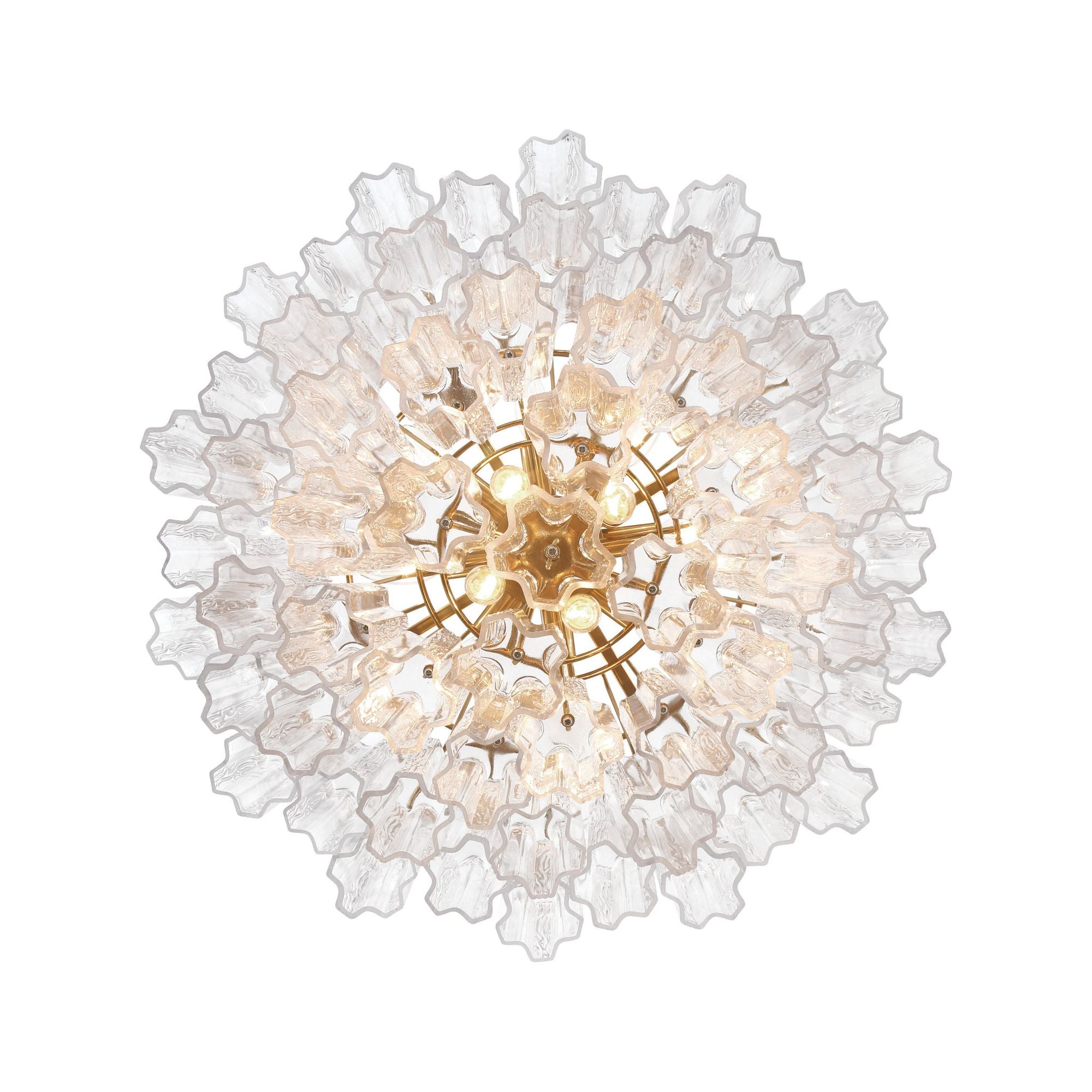 Addis 12 Light Aged Brass Chandelier Tronchi Glass Clear 26.75"W x 21.5"H x 26.75"D