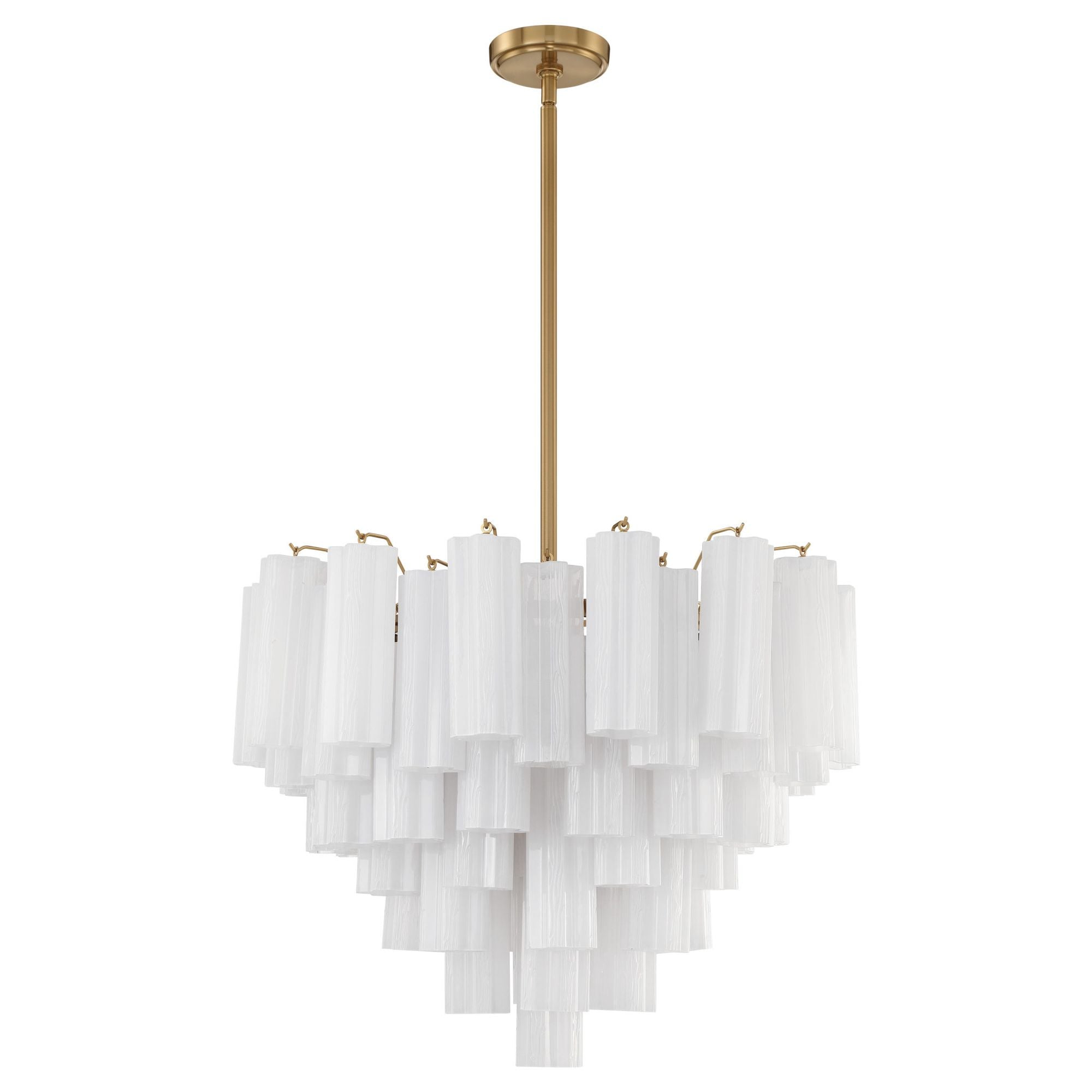 Addis 12 Light Aged Brass Chandelier Tronchi Glass White 26.75"W x 21.5"H x 26.75"D