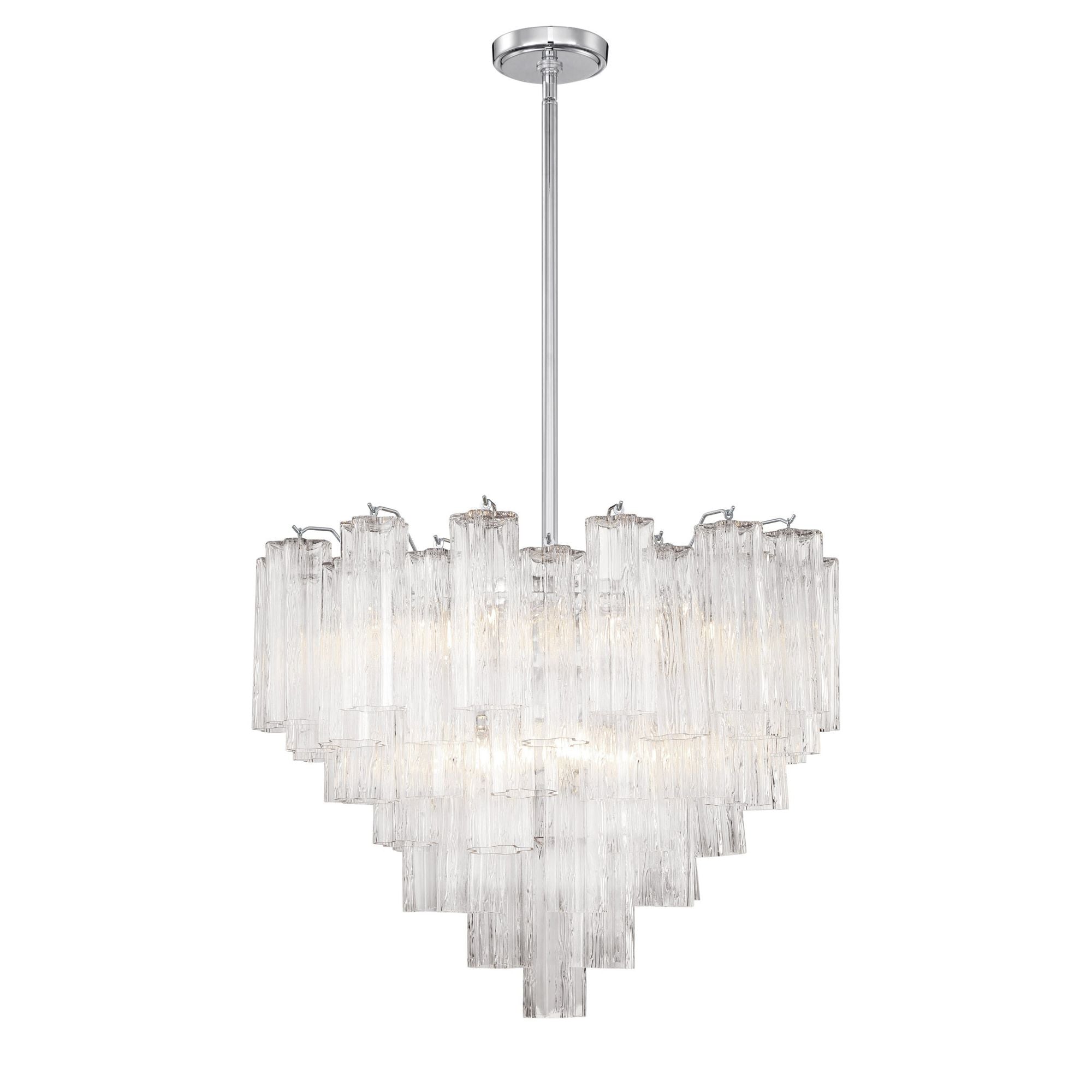 Addis 12 Light Polished Chrome Chandelier Tronchi Glass Clear 26.75"W x 21.5"H x 26.75"D