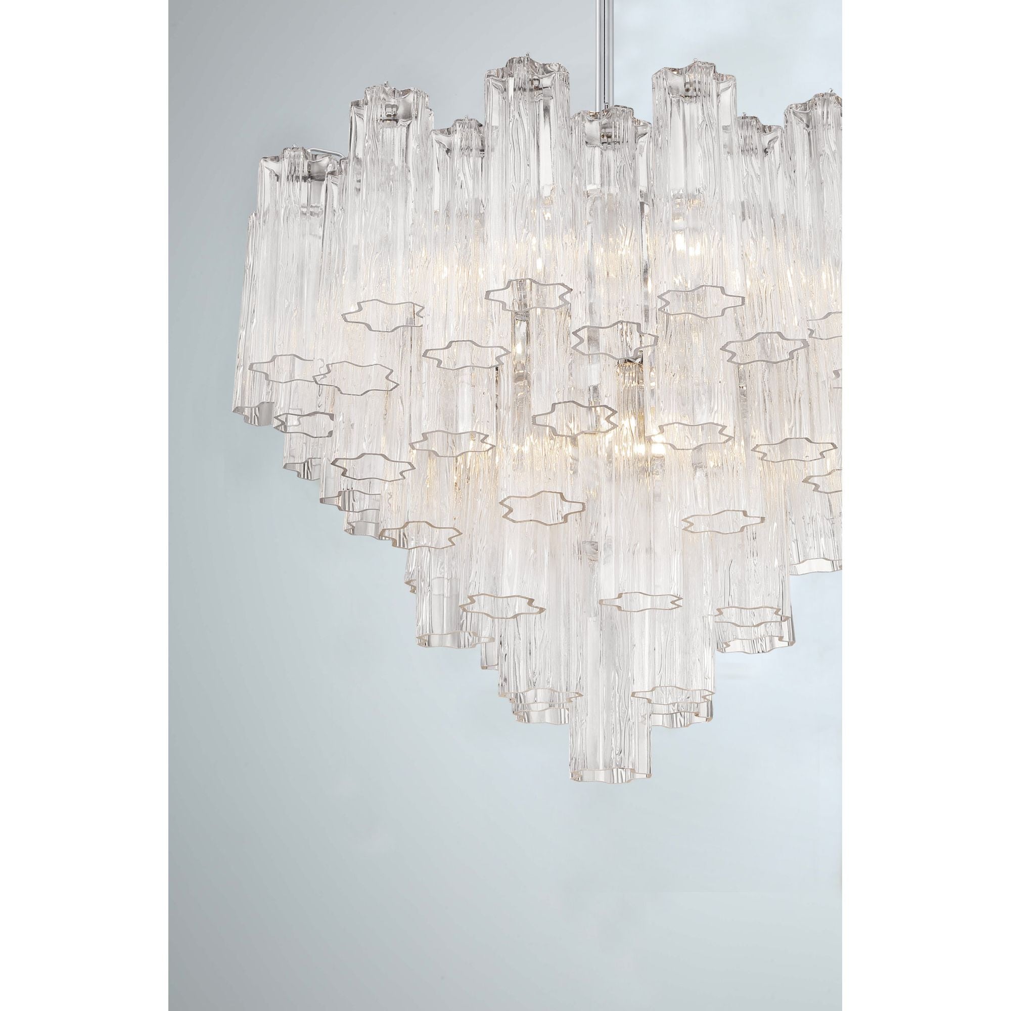 Addis 12 Light Polished Chrome Chandelier Tronchi Glass Clear 26.75"W x 21.5"H x 26.75"D