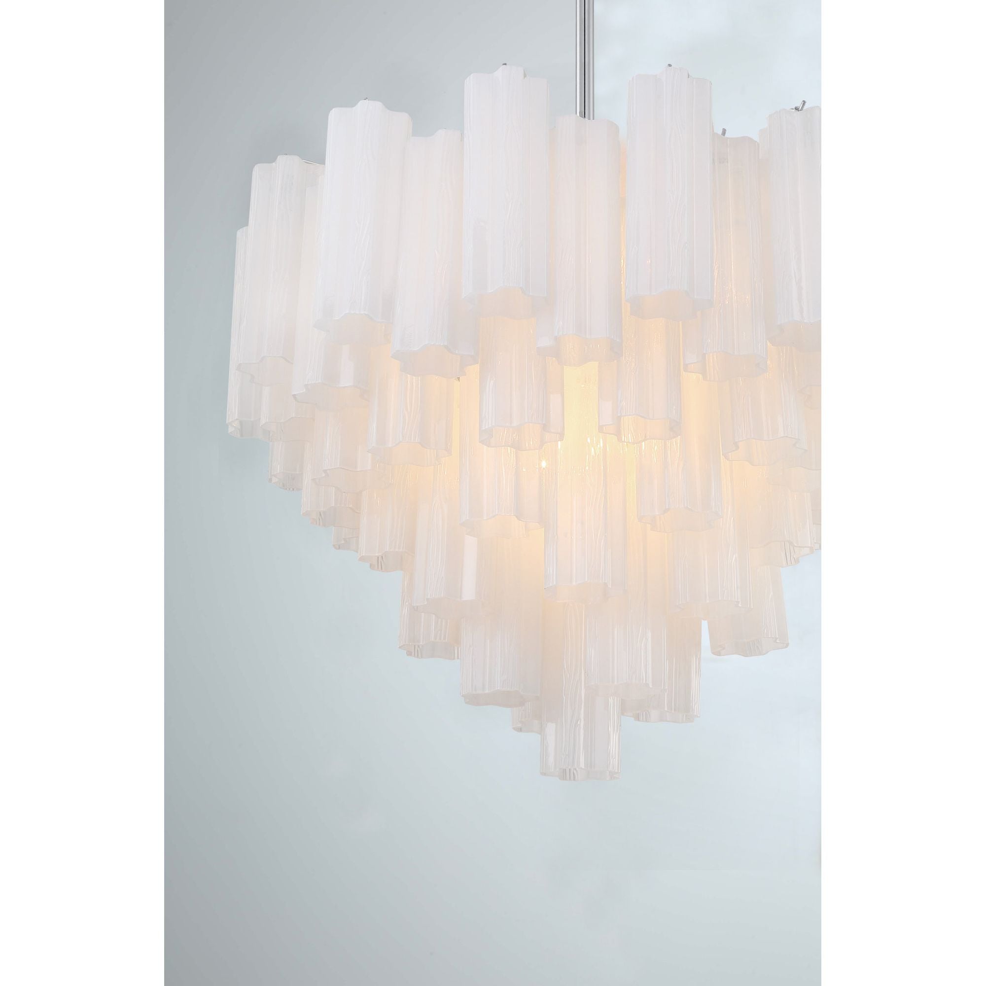 Addis 12 Light Polished Chrome Chandelier Tronchi Glass White 26.75"W x 21.5"H x 26.75"D