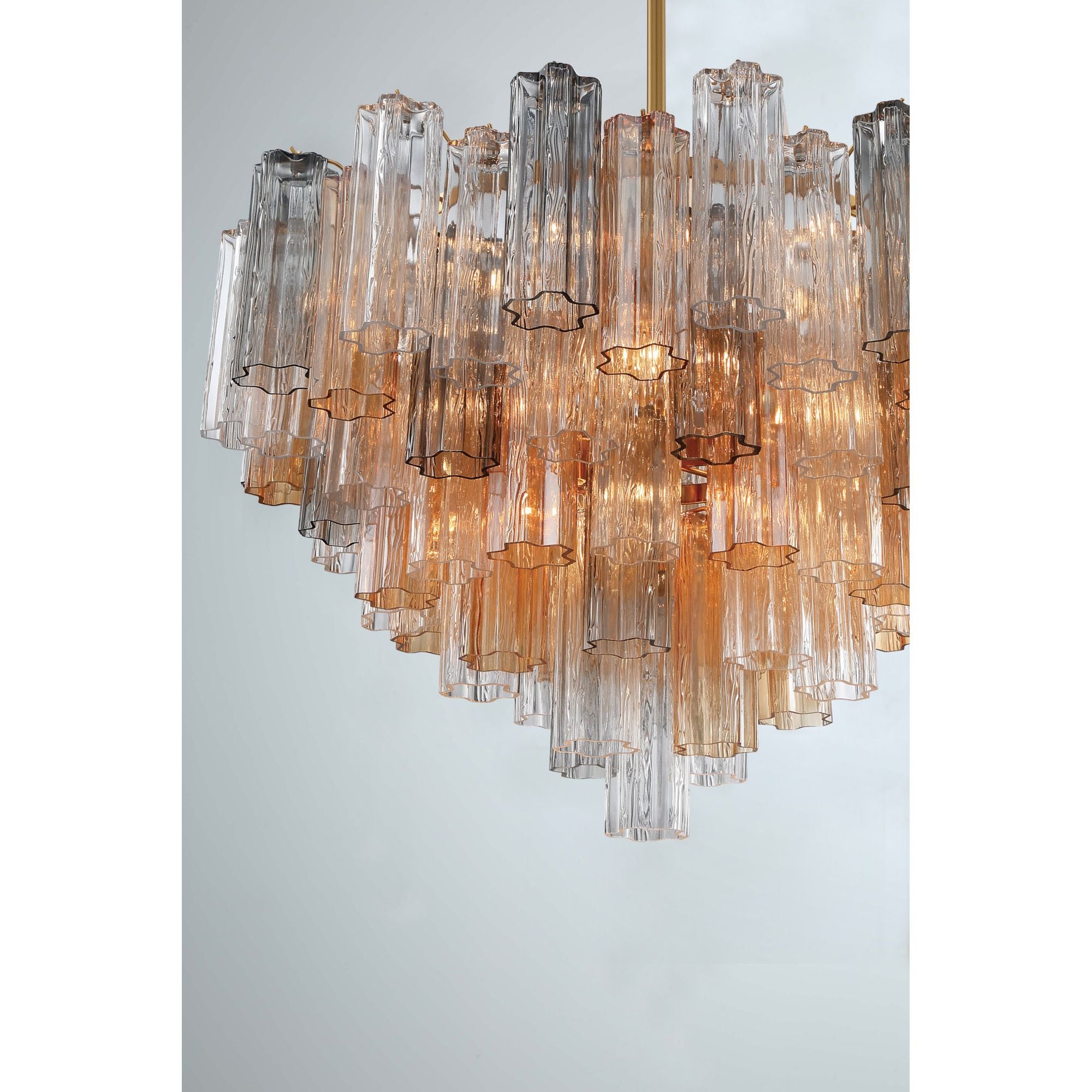 Addis 16 Light Aged Brass Chandelier Tronchi Glass Autumn 32"W x 21.5"H x 32"D