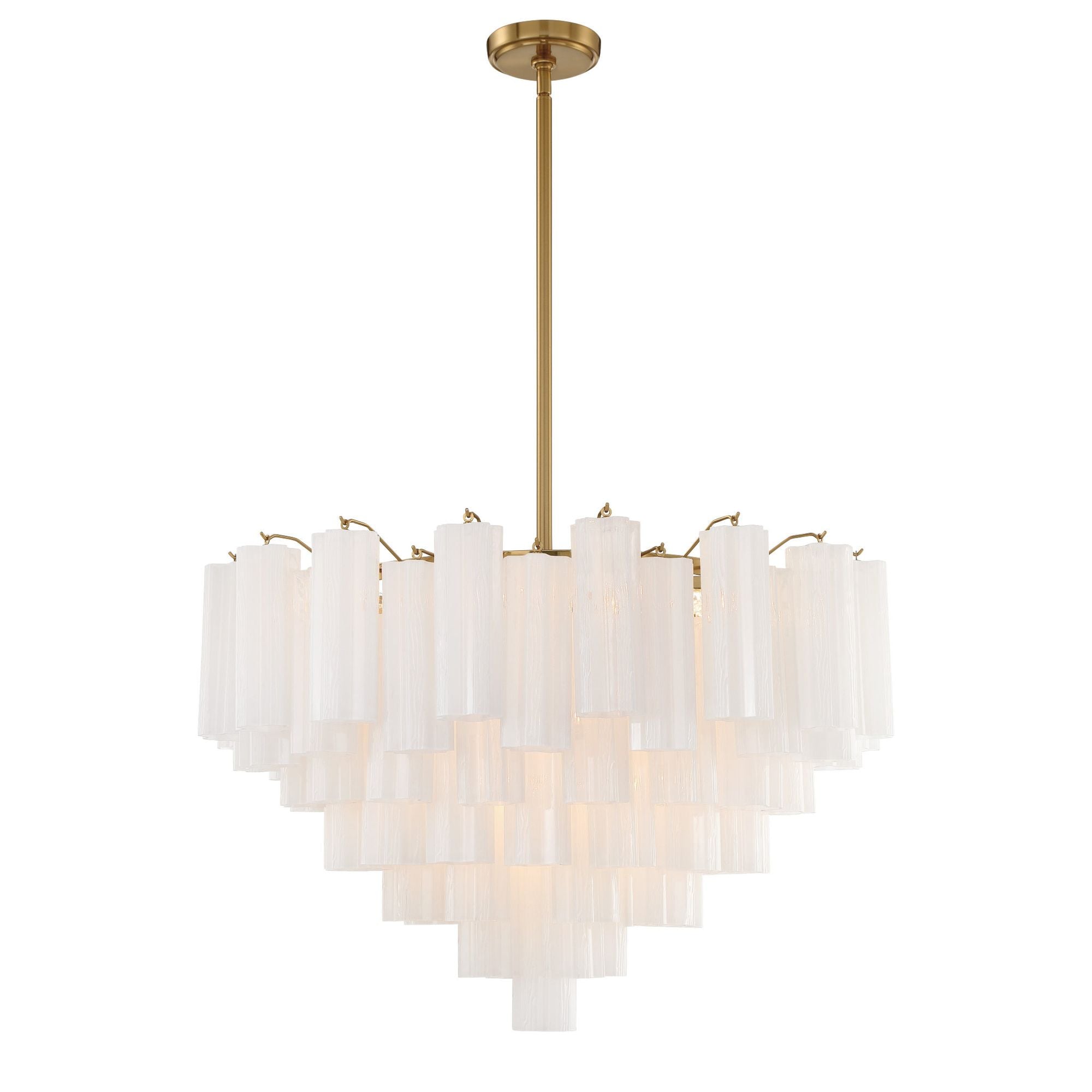 Addis 32'' Aged Brass Chandelier White 32"W x 21.5"H x 32"D