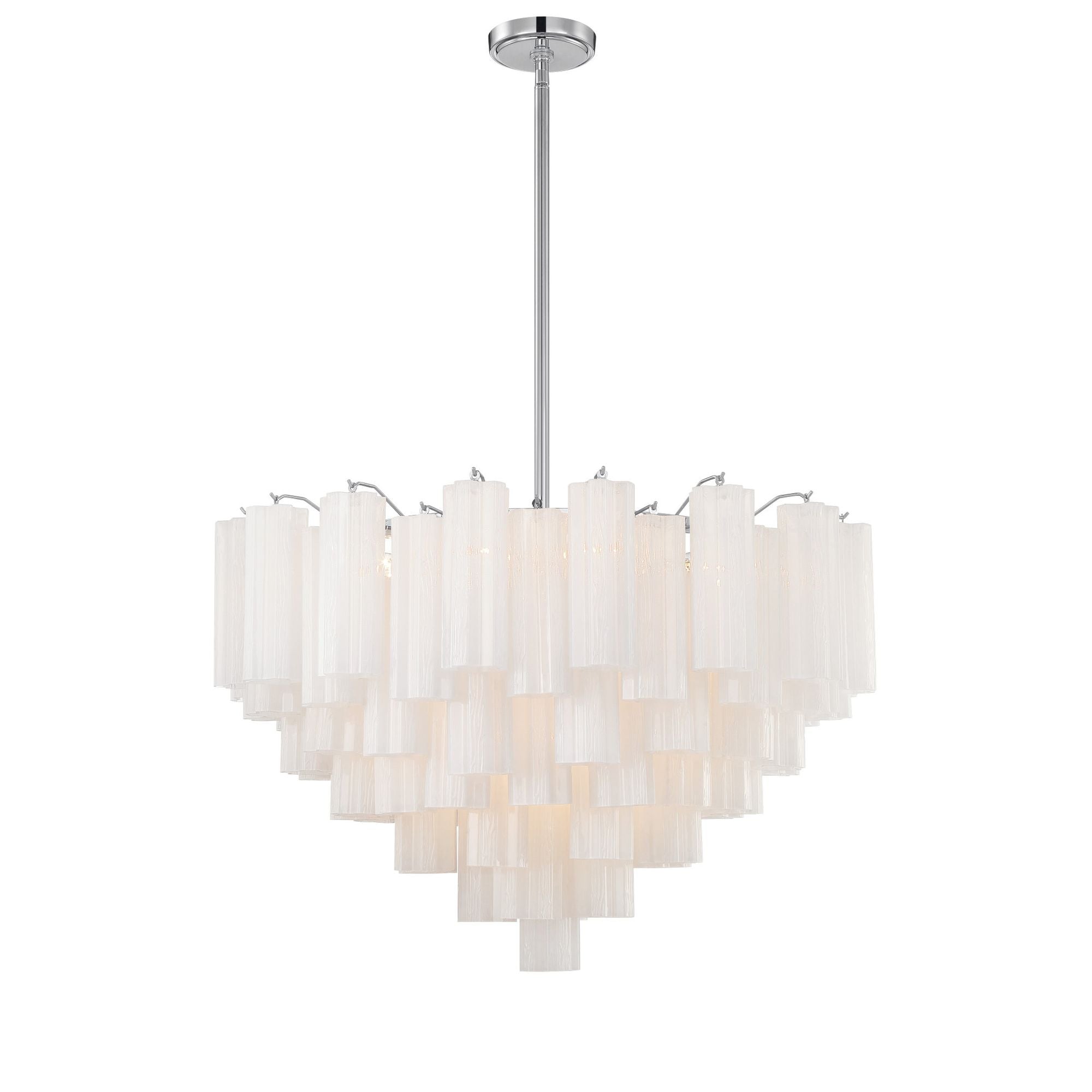 Addis 32'' Polished Chrome Chandelier White 32"W x 21.5"H x 32"D
