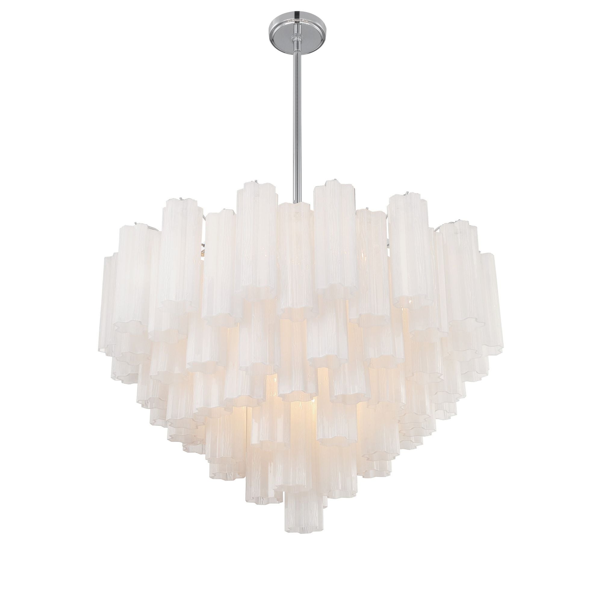 Addis 32'' Polished Chrome Chandelier White 32"W x 21.5"H x 32"D