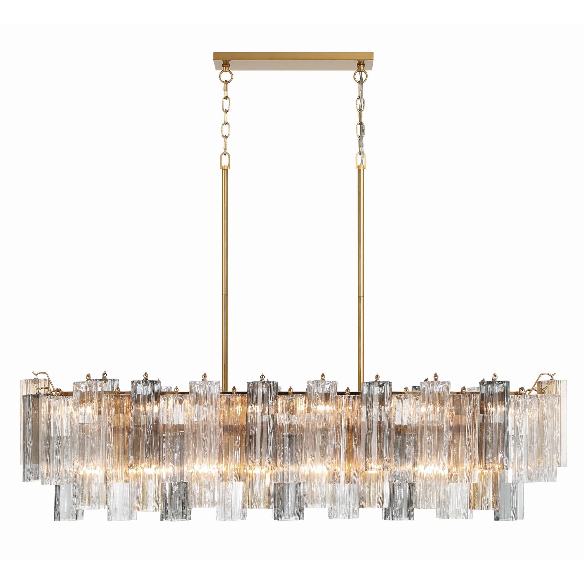 Addis 51.75'' Aged Brass Linear Chandelier 51.75"W x 14.25"H x 14"D