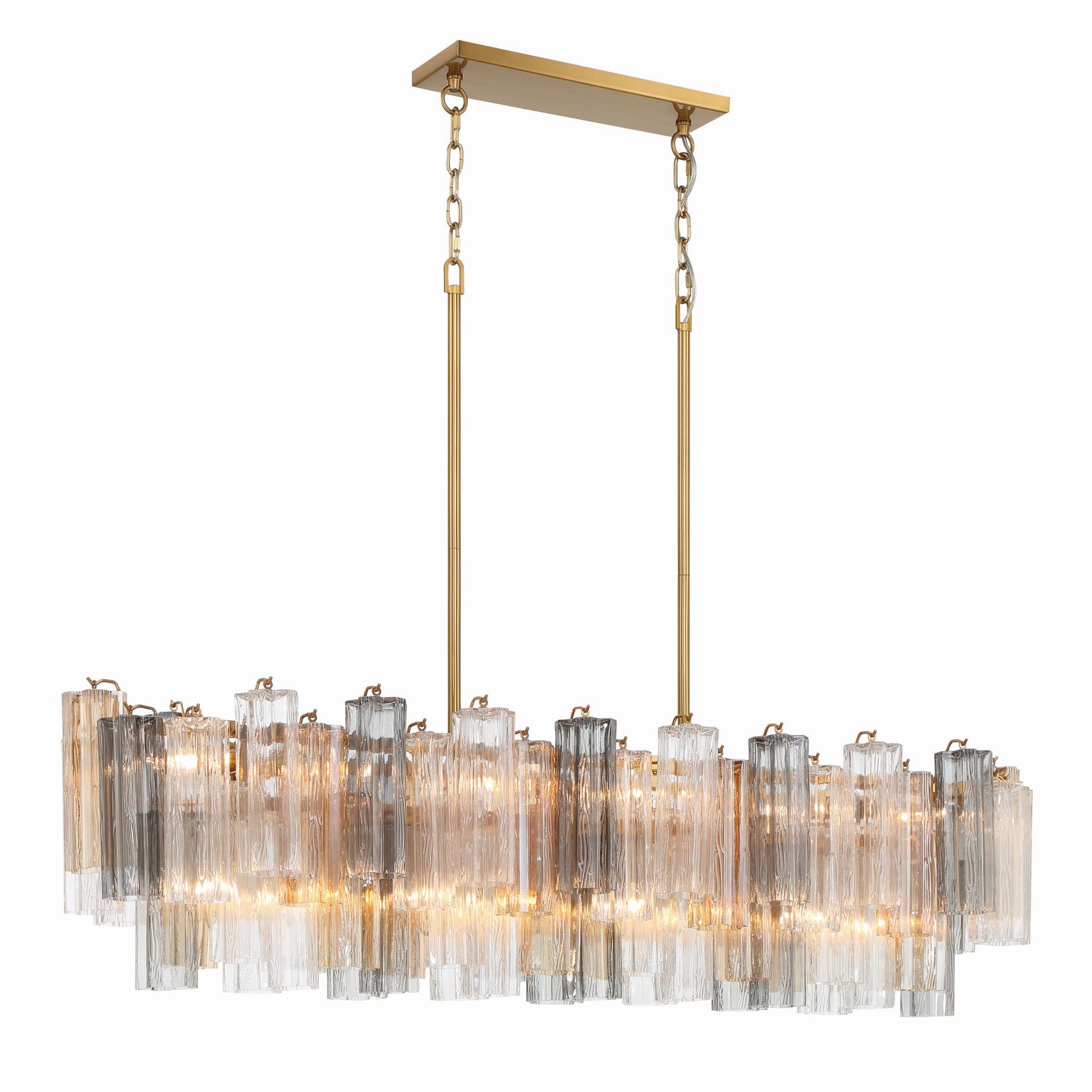 Addis 51.75'' Aged Brass Linear Chandelier 51.75"W x 14.25"H x 14"D