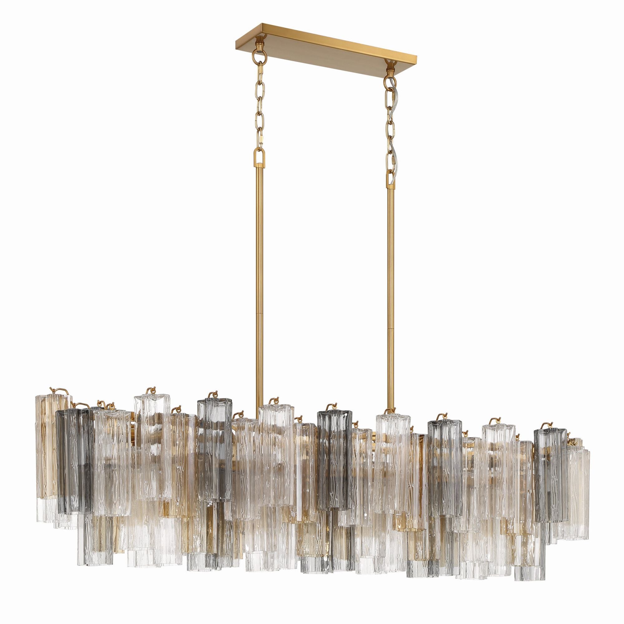 Addis 51.75'' Aged Brass Linear Chandelier 51.75"W x 14.25"H x 14"D