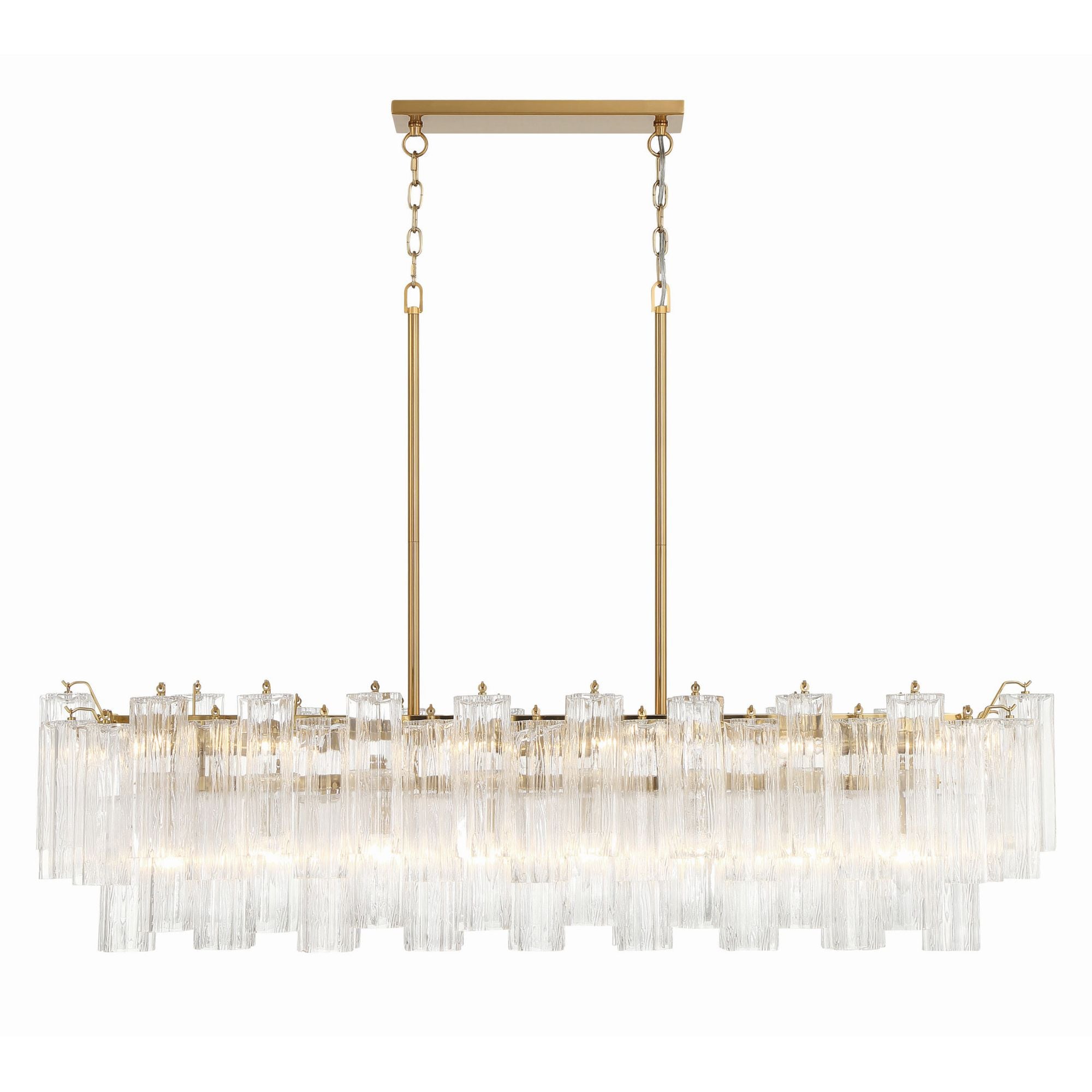 Addis 51.75'' Aged Brass Linear Chandelier 51.75"W x 14.25"H x 14"D