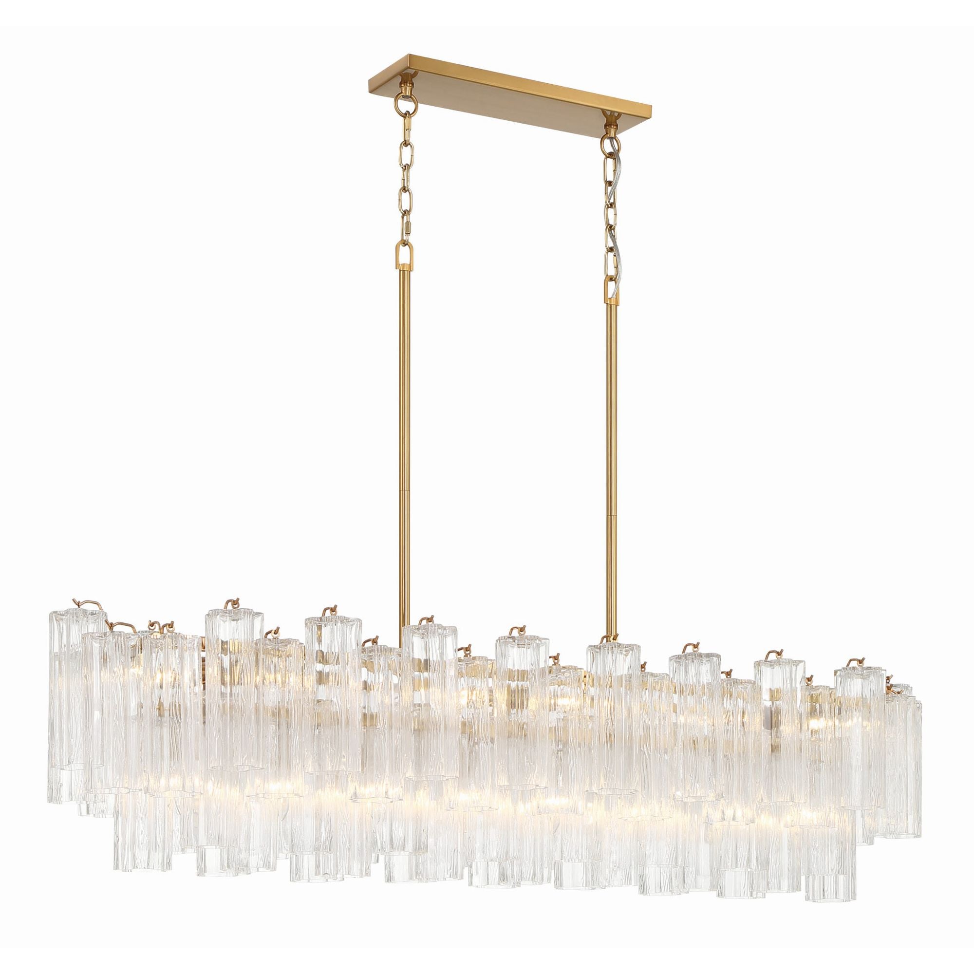 Addis 51.75'' Aged Brass Linear Chandelier 51.75"W x 14.25"H x 14"D